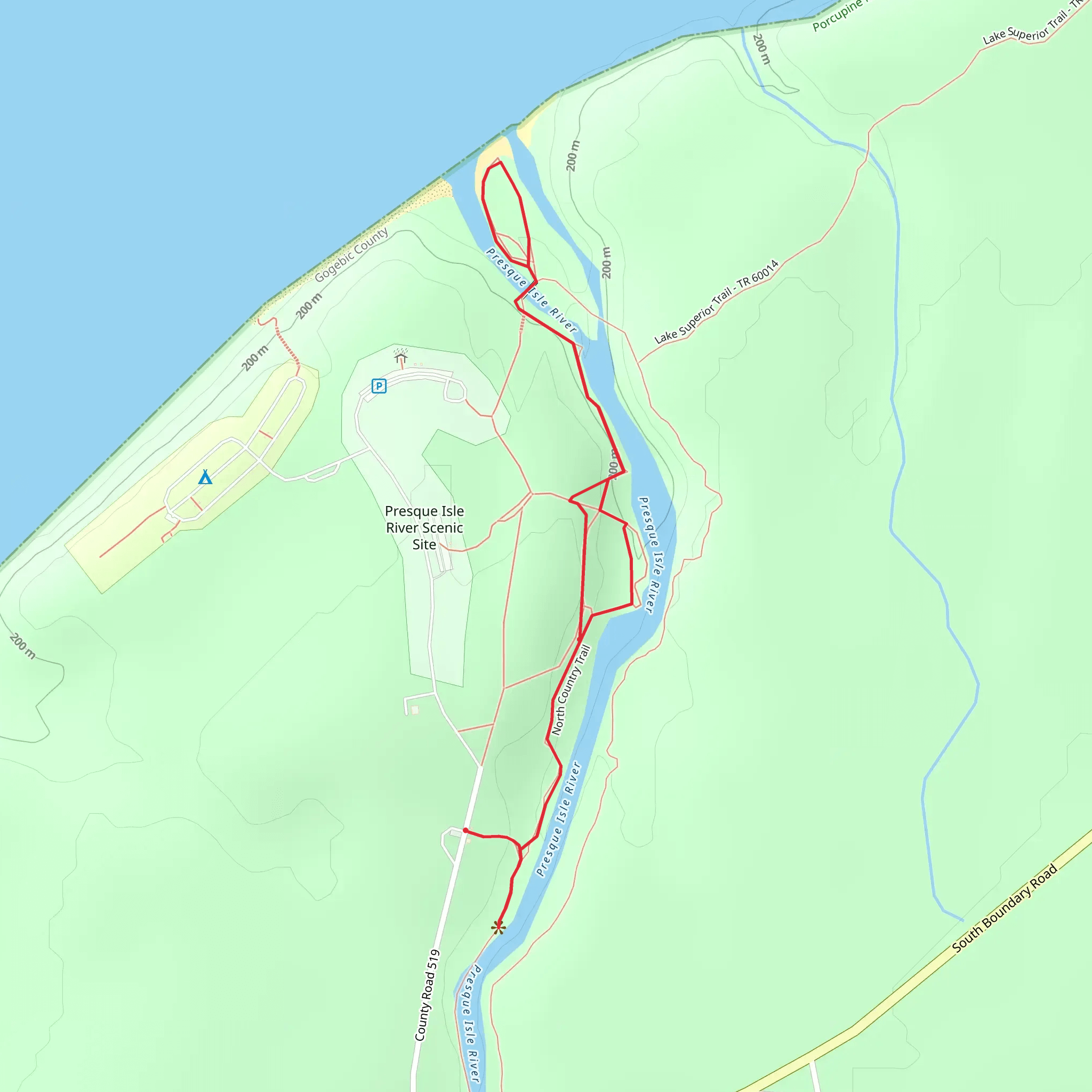 North Country Trail mobile static map