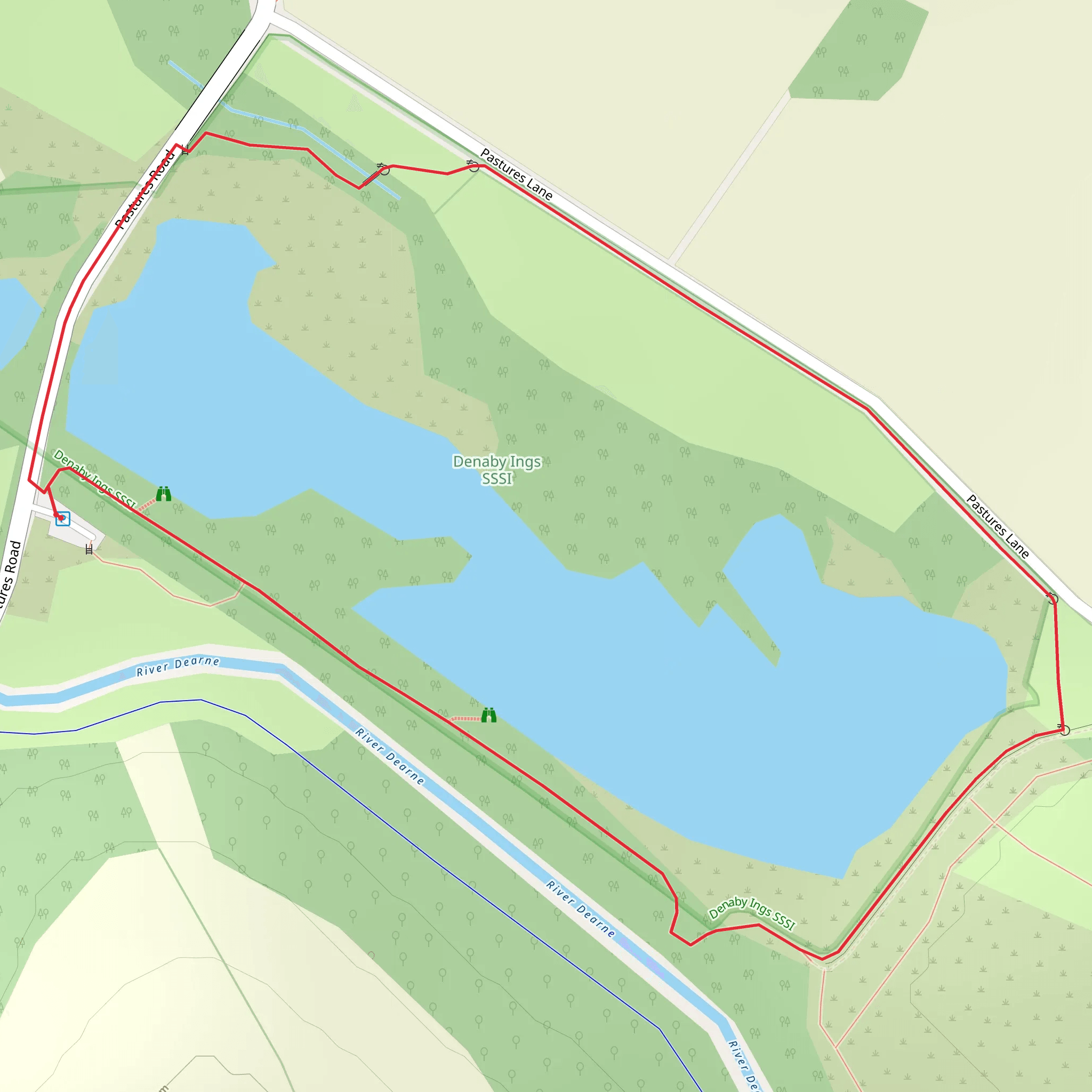 Denaby Ings Nature Reserve Loop mobile static map