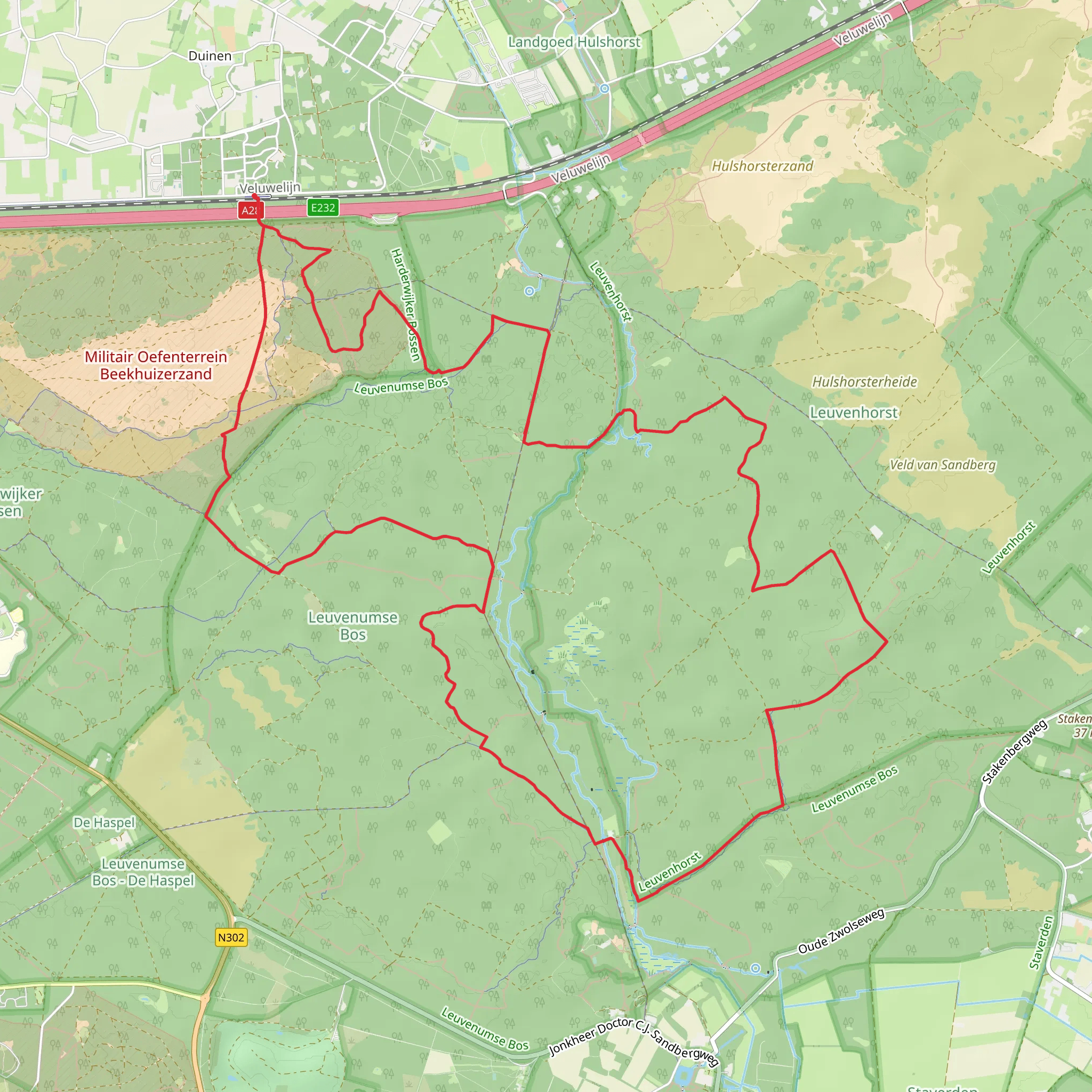 Beekhuizerzand, Koopmansbosch and De Zandmolen Loop mobile static map