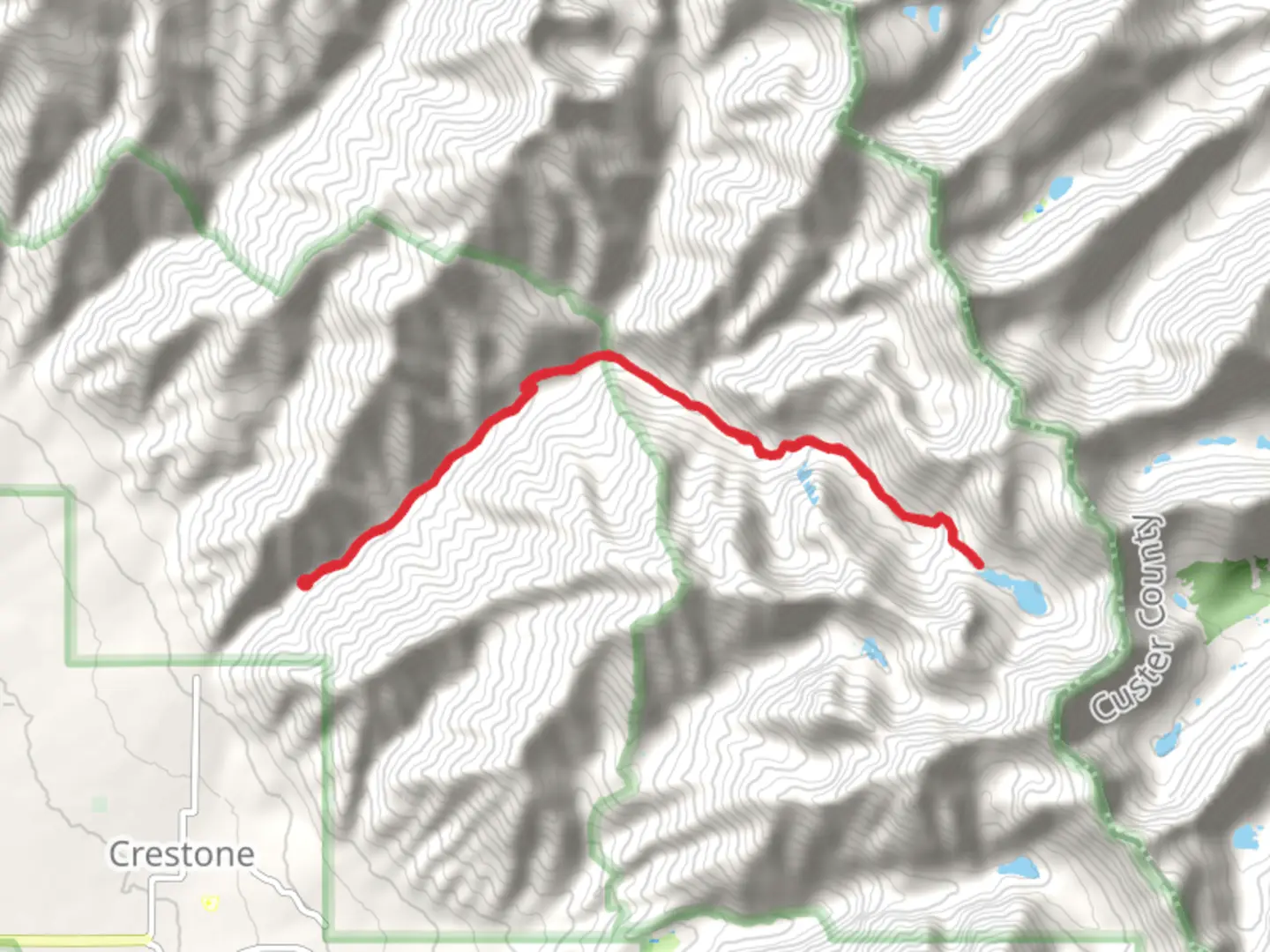 An image depicting the trail North Crestone Lake via North Crestone Trail and its surrounding area.