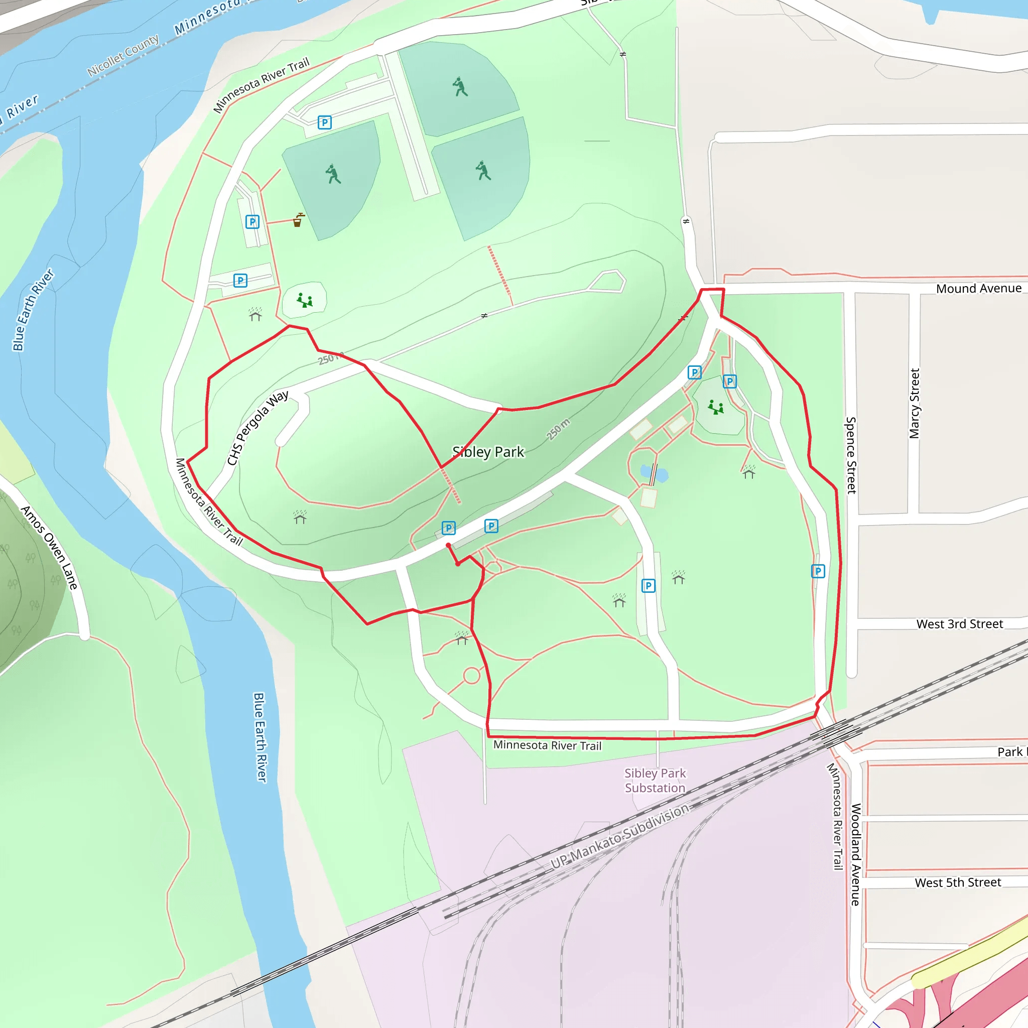 Sibley Park Loop mobile static map
