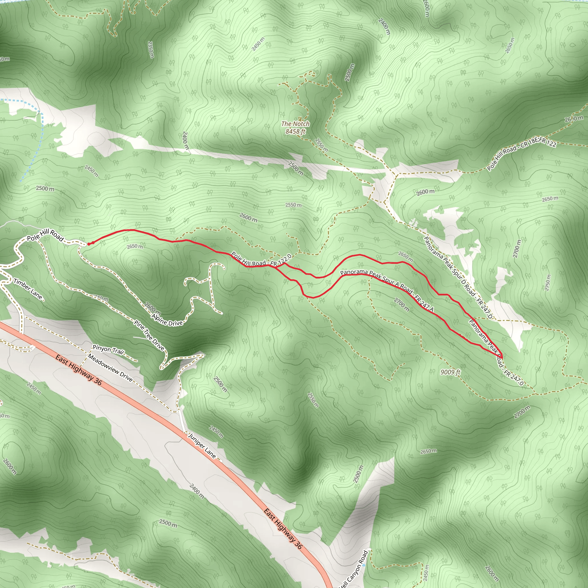 Panorama Peak and Panorama Peak Spur A Loop mobile static map
