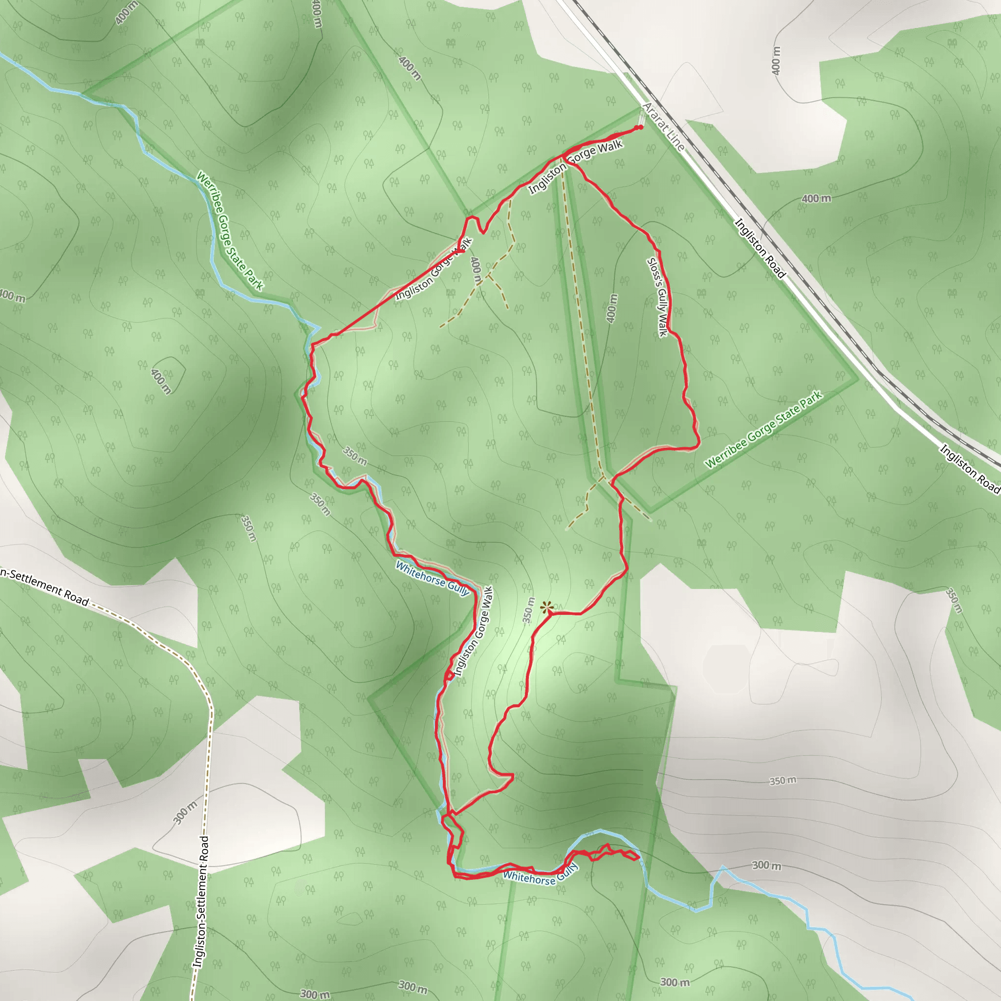 Ingliston Gorge Sloss Gully Trail mobile static map