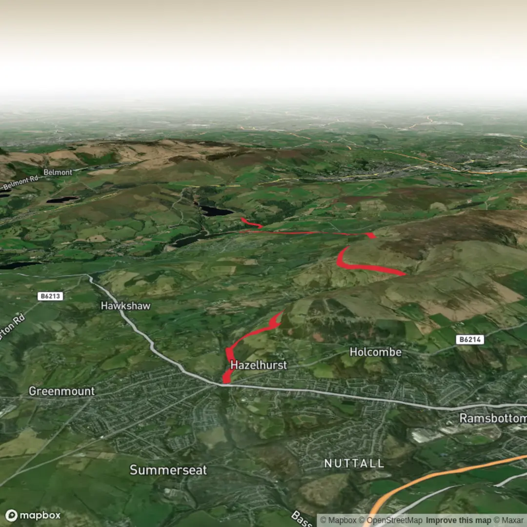 An image depicting the trail Hike from Ramsbottom/Entwistle and its surrounding area.