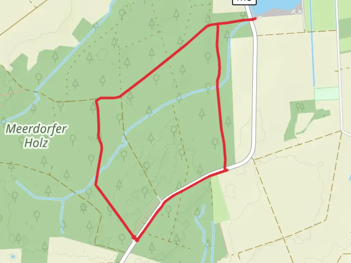 An image depicting the trail Grünes Klassenzimmer Tedensen Loop and its surrounding area.