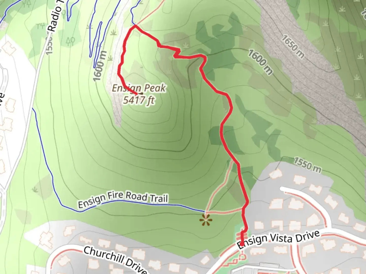 An image depicting the trail Ensign Peak Trail and its surrounding area.