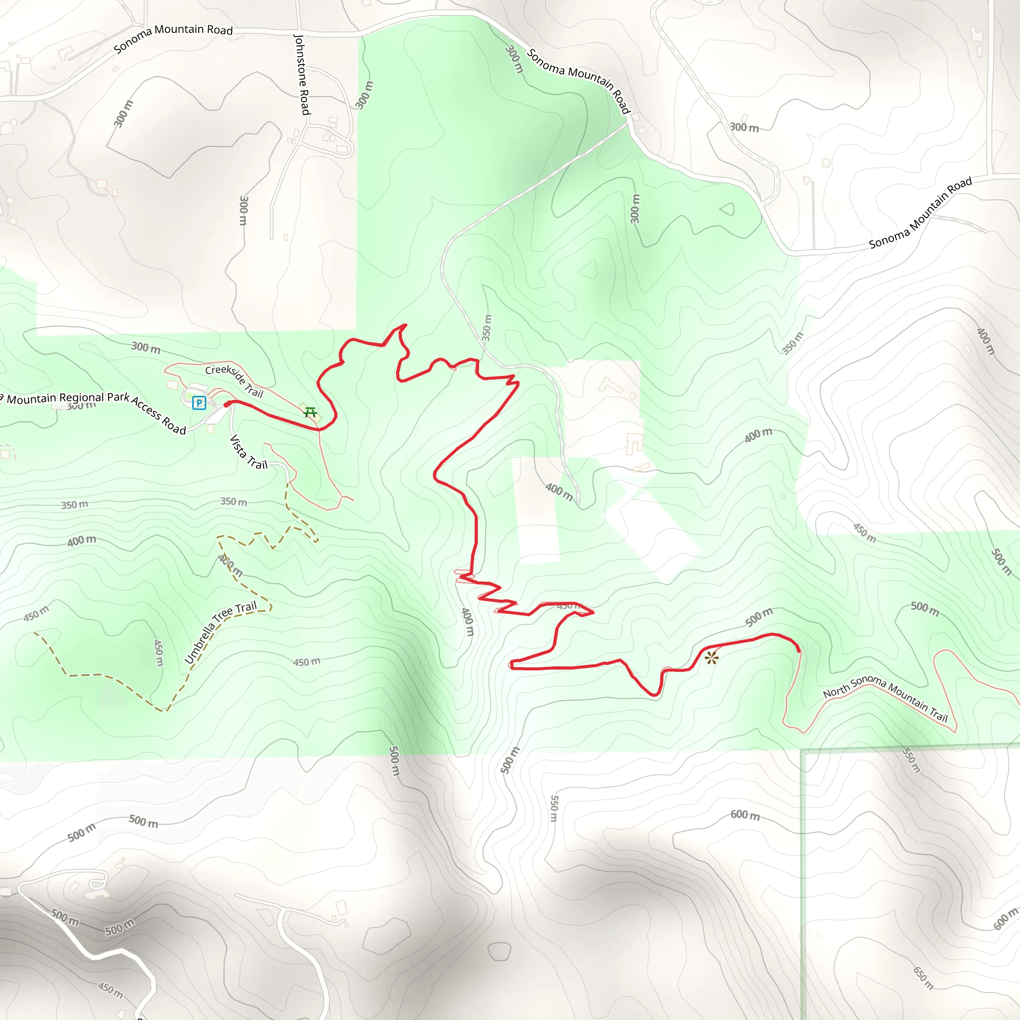 North Sonoma Mountain Trail - Short mobile static map