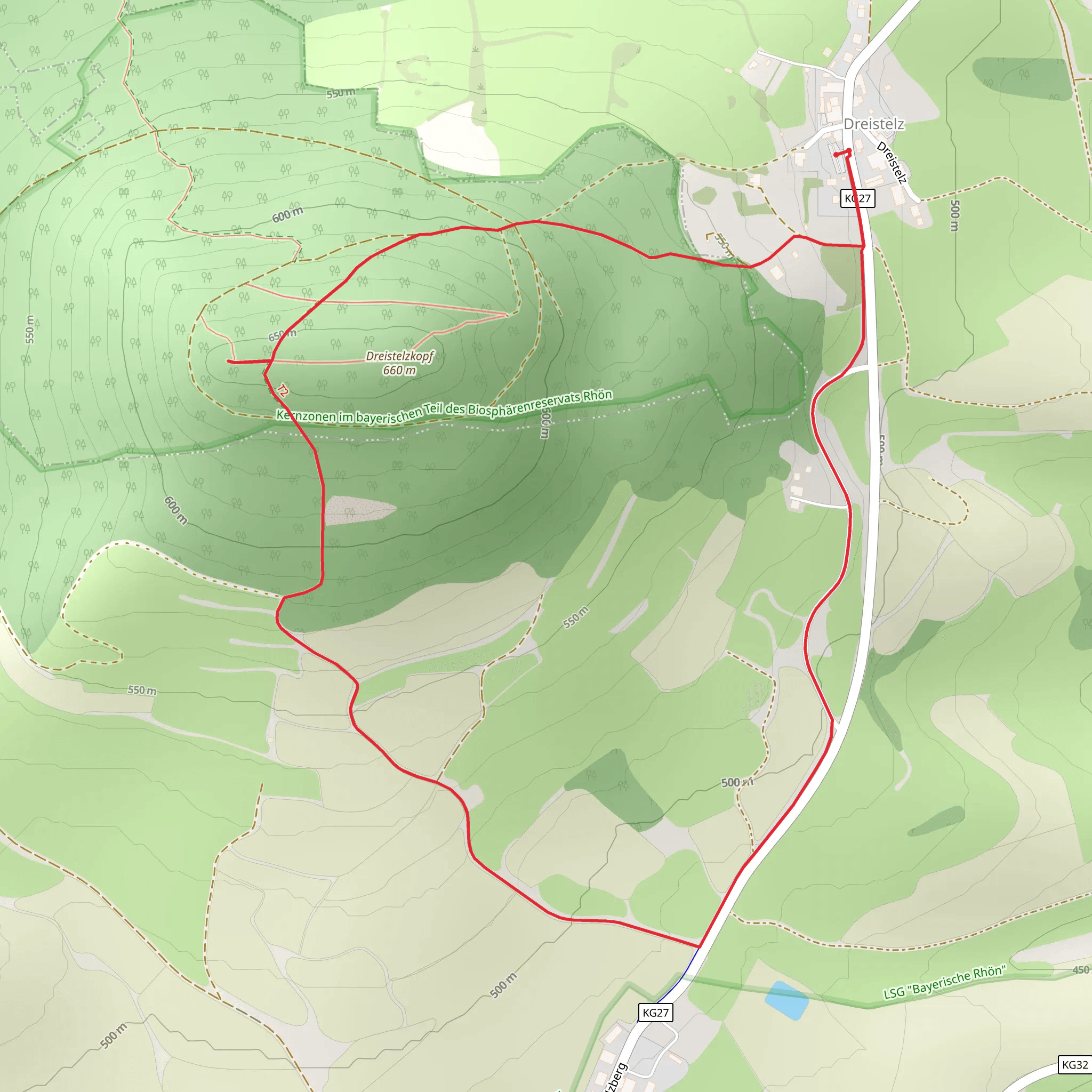 Dreistelzkopf Loop mobile static map