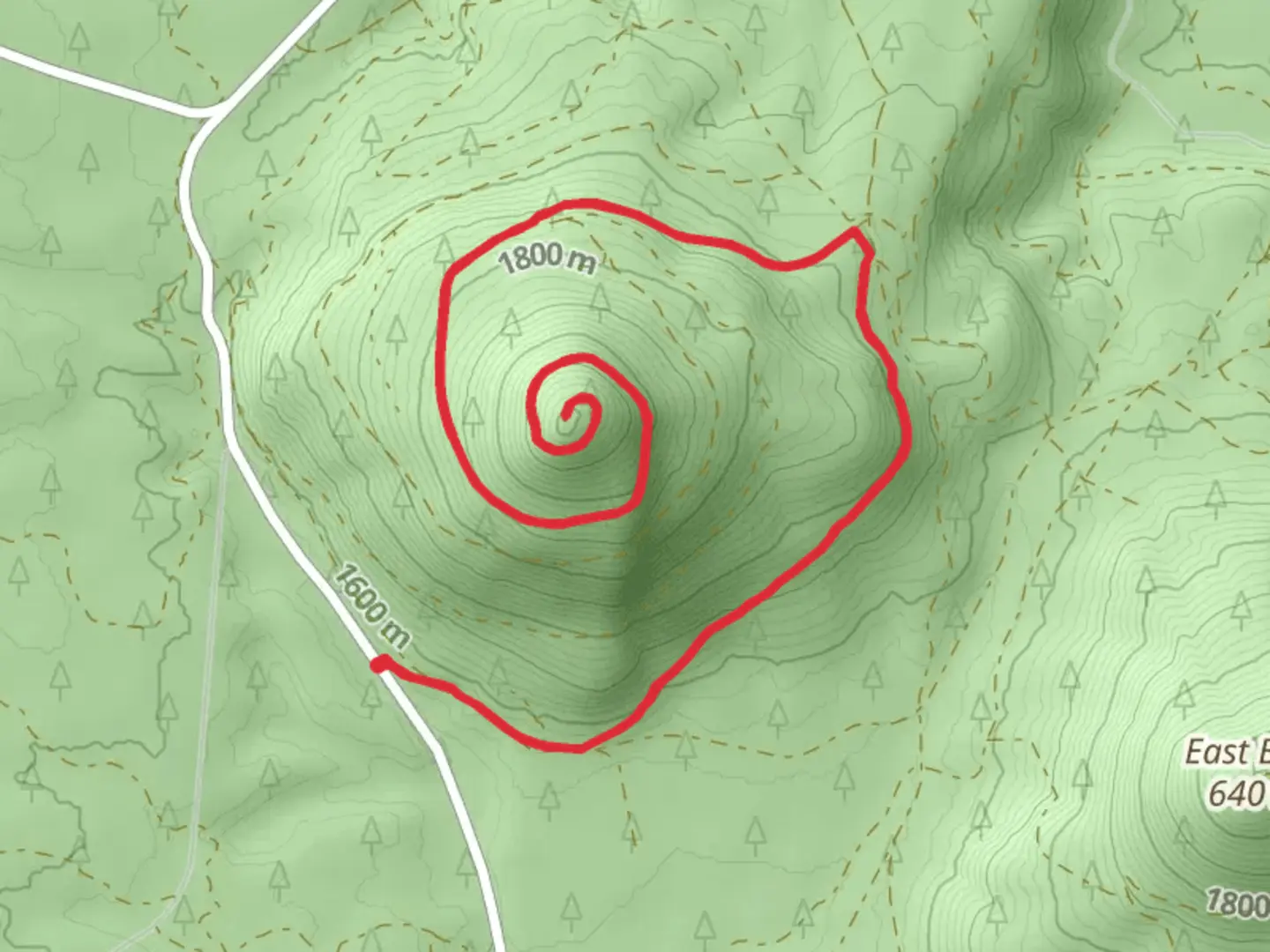 An image depicting the trail China Hat Walk and its surrounding area.