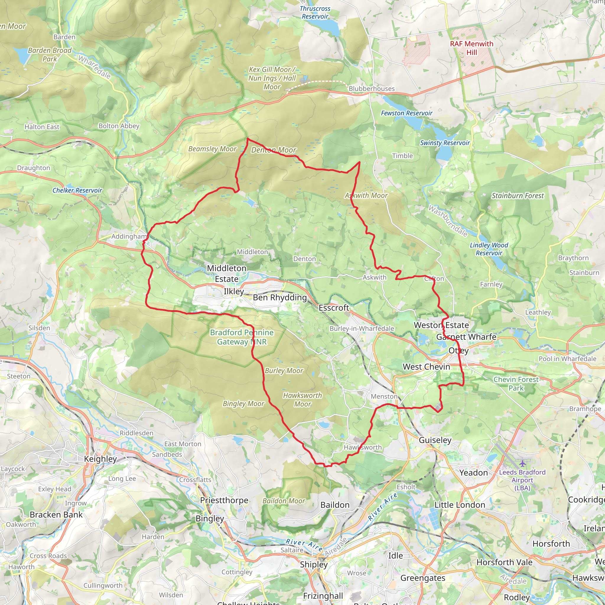 Three Moors Walk mobile static map