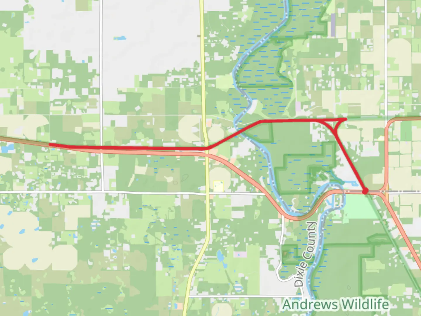 An image depicting the trail Nature Coast State Trail and its surrounding area.