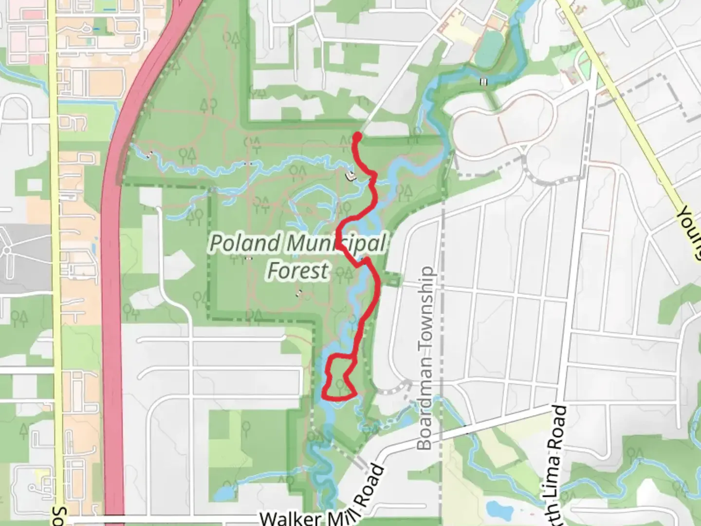 An image depicting the trail Edgewood Oval and Butler Circle and its surrounding area.