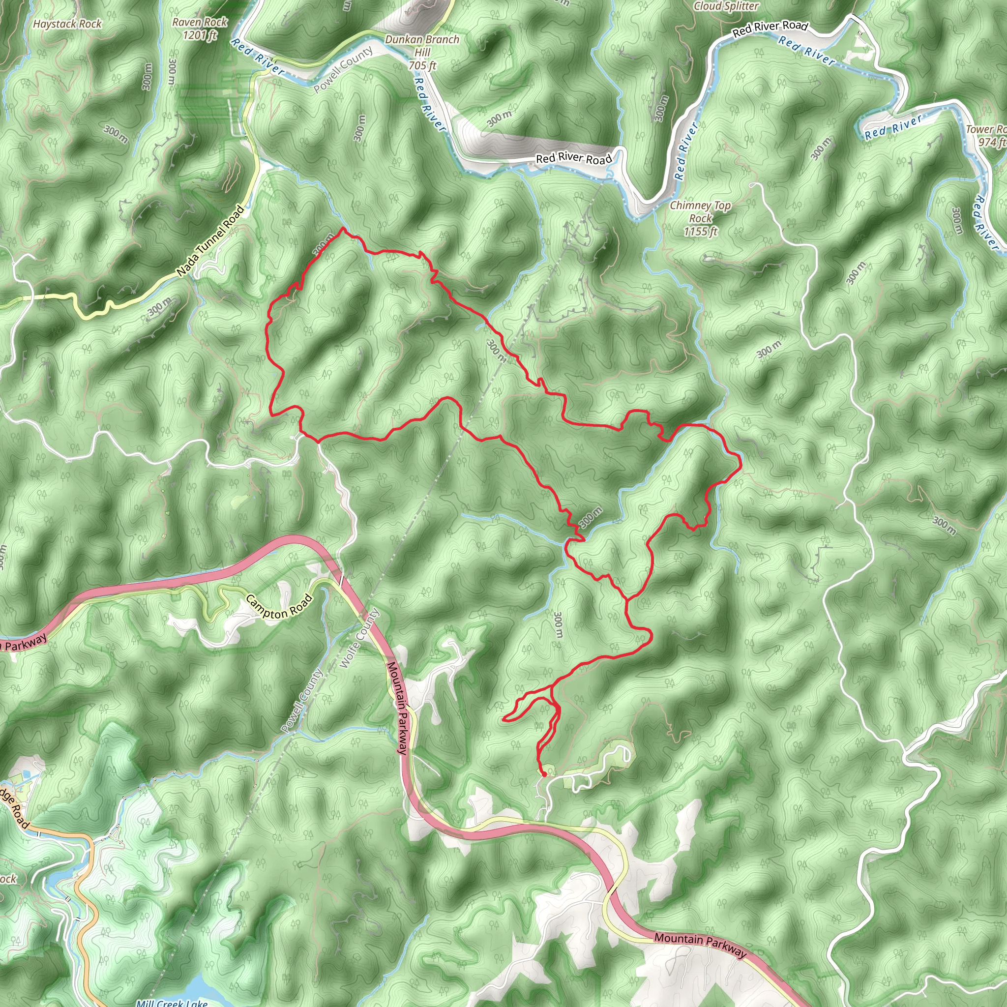 Rough, Buck and Hidden Arch Loop Trail mobile static map