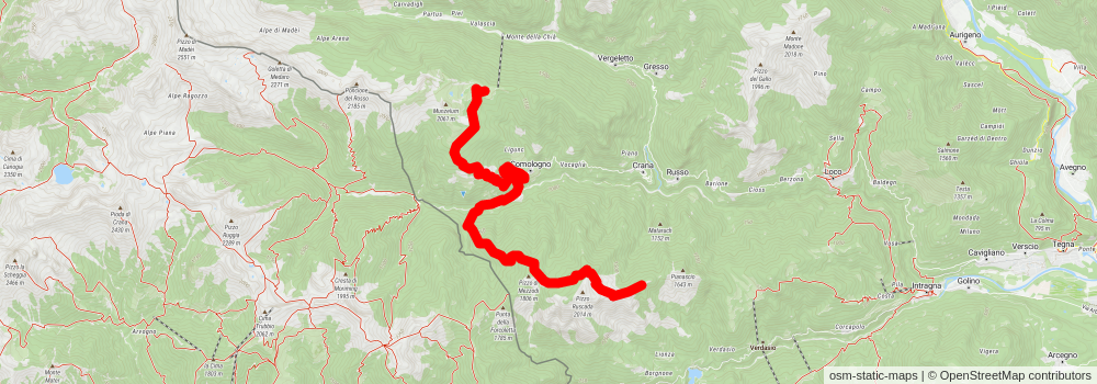 Acona to Bosco Gurin Trail stage 4 Map