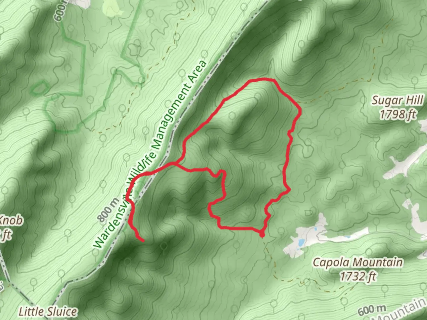 An image depicting the trail Sulphur Spring Gap Trail Tuscarora Loop Trail and its surrounding area.