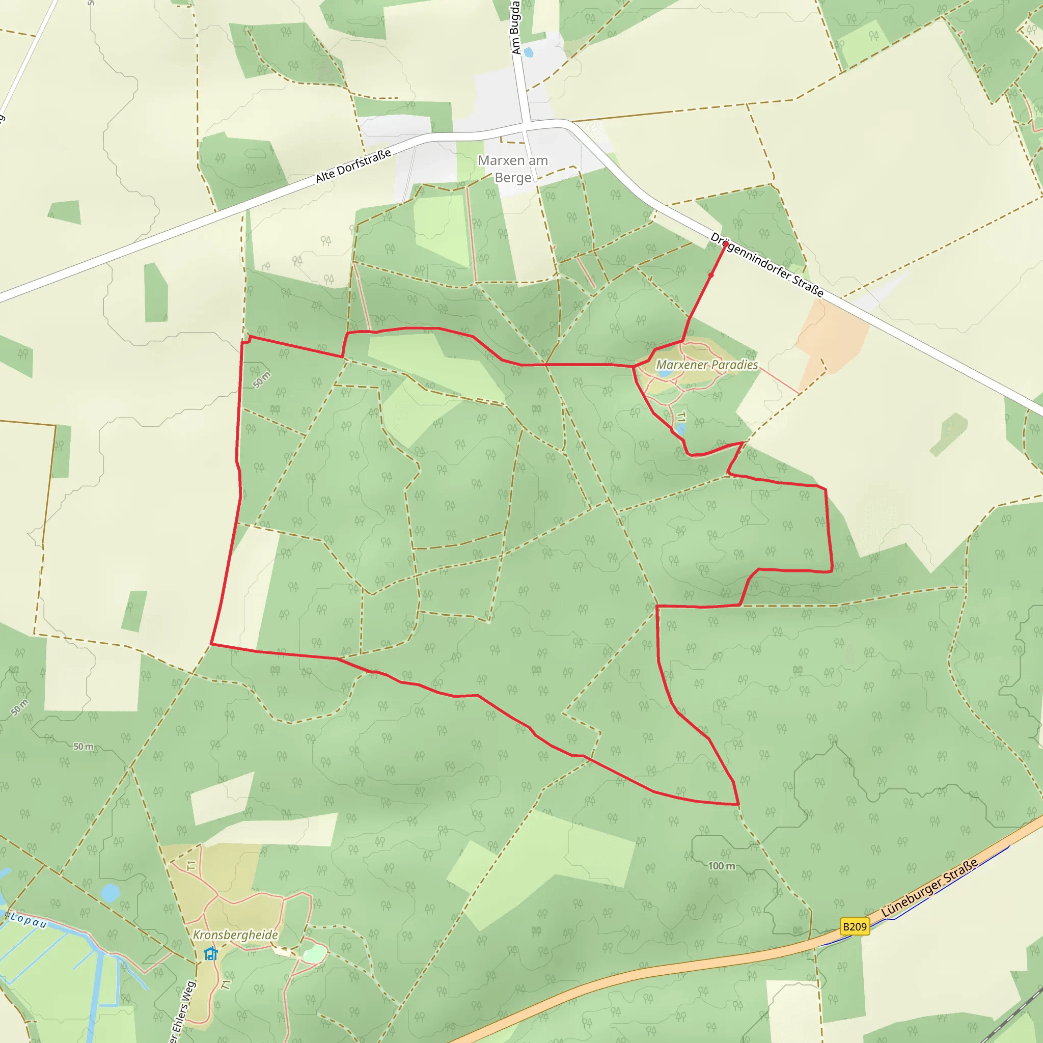 Sagenhafter Huenen Weg and Hermann Billung Wanderweg mobile static map