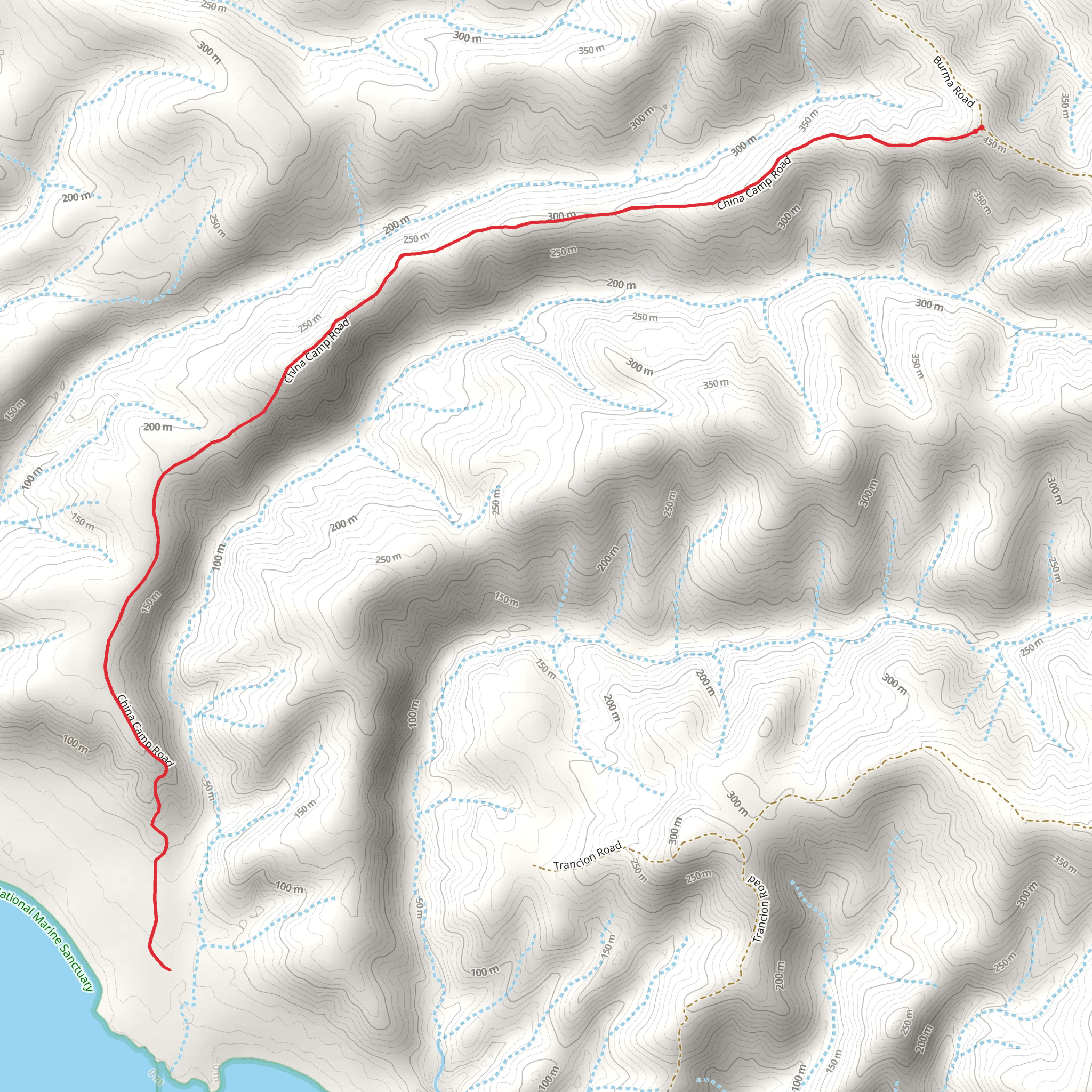 China Camp Road Trail mobile static map