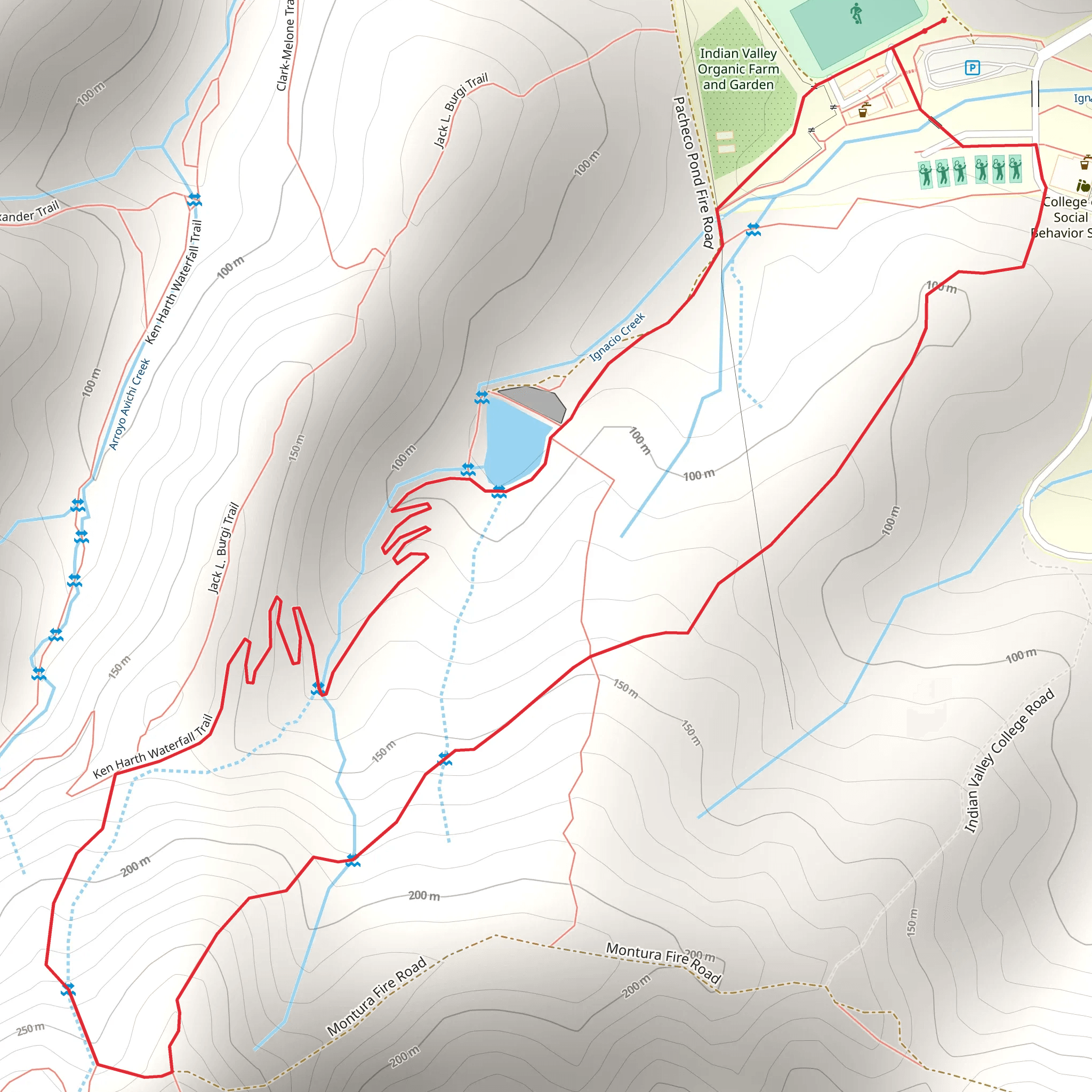 Ken Harth Waterfall Loop Trail mobile static map