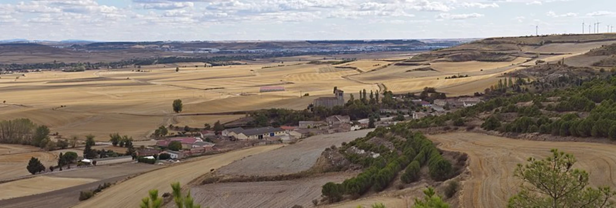 An image depicting the trail Ubierna path between the meadow and the canyon PR BU 212 and its surrounding area.