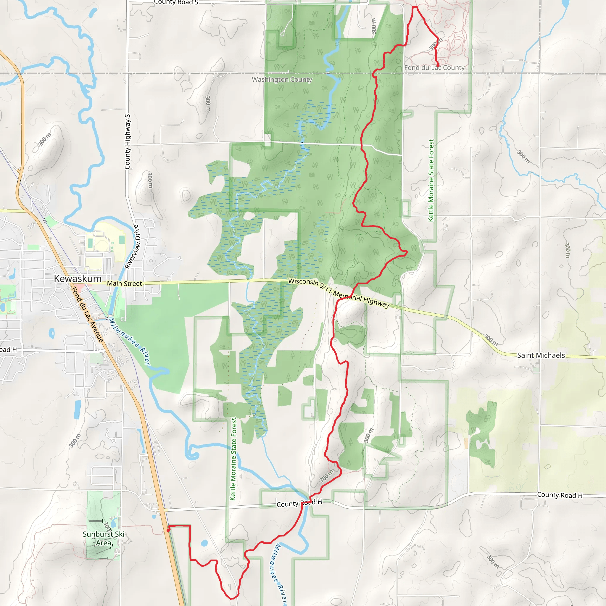 Ice Age Trail - New Fane mobile static map