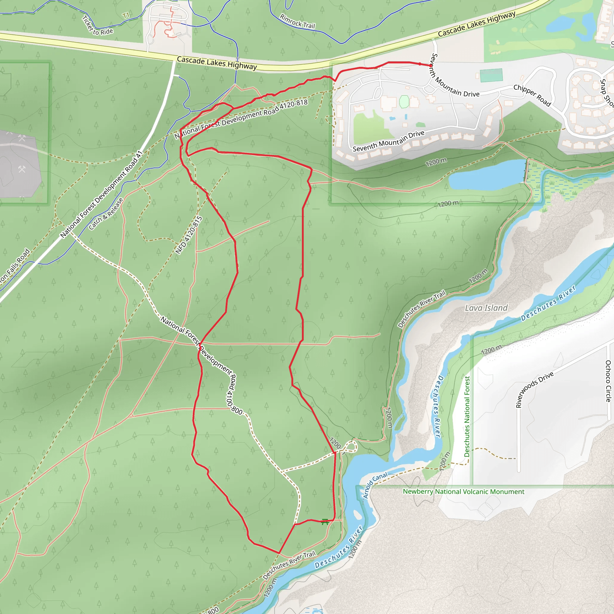 Deschutes River Horse Loop Trail mobile static map