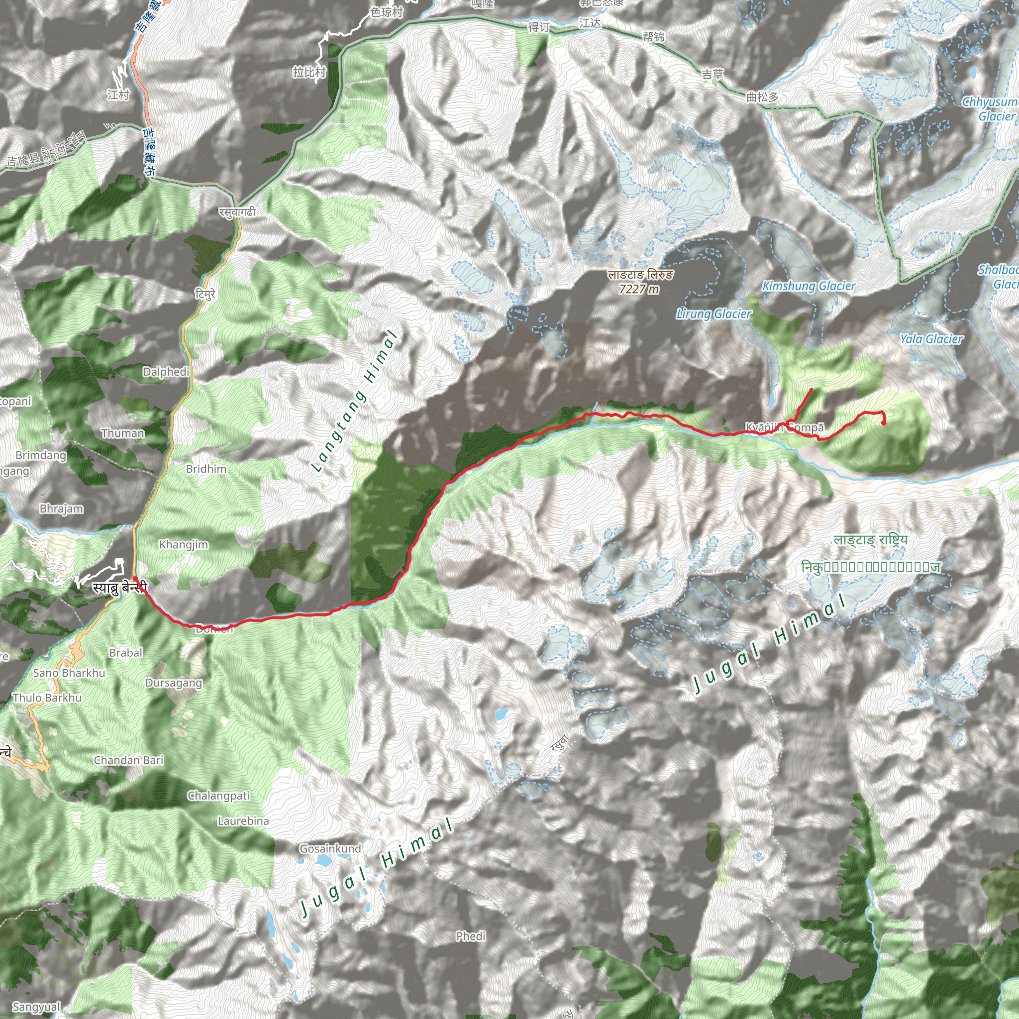 Langtang Trek mobile static map