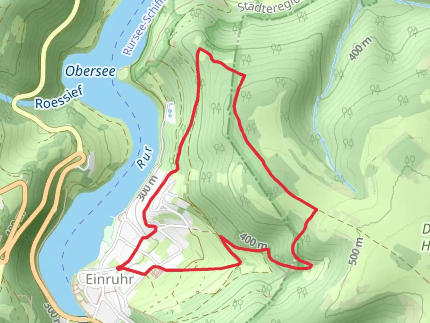 An image depicting the trail Katzensteinerweg Loop and its surrounding area.