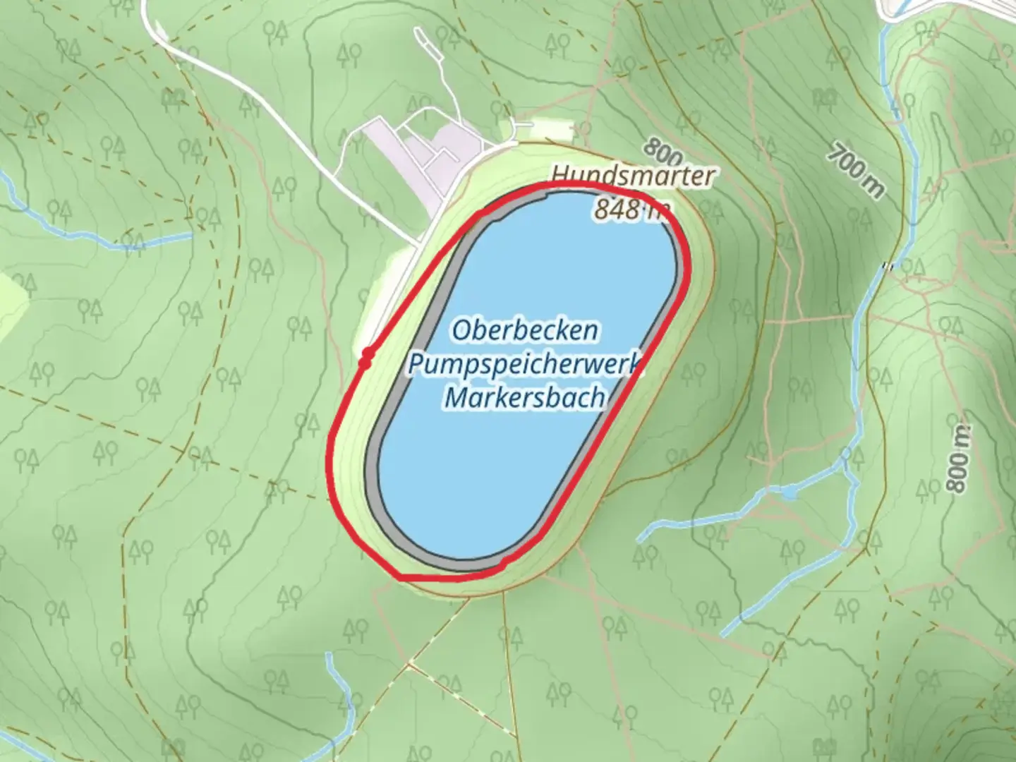 An image depicting the trail Hundsmarter via Ringstraße and its surrounding area.
