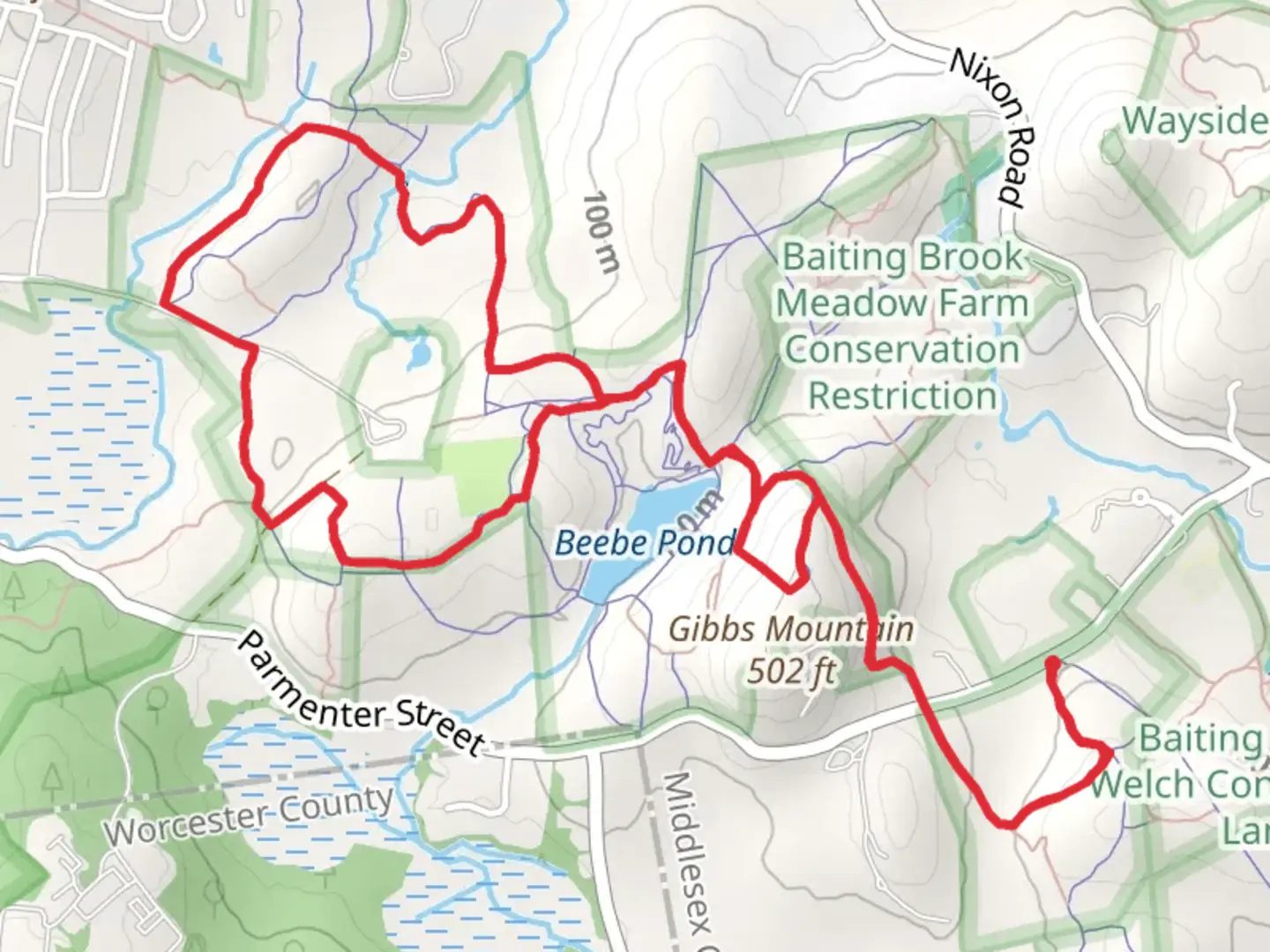 An image depicting the trail Callahan State Park Loop and its surrounding area.