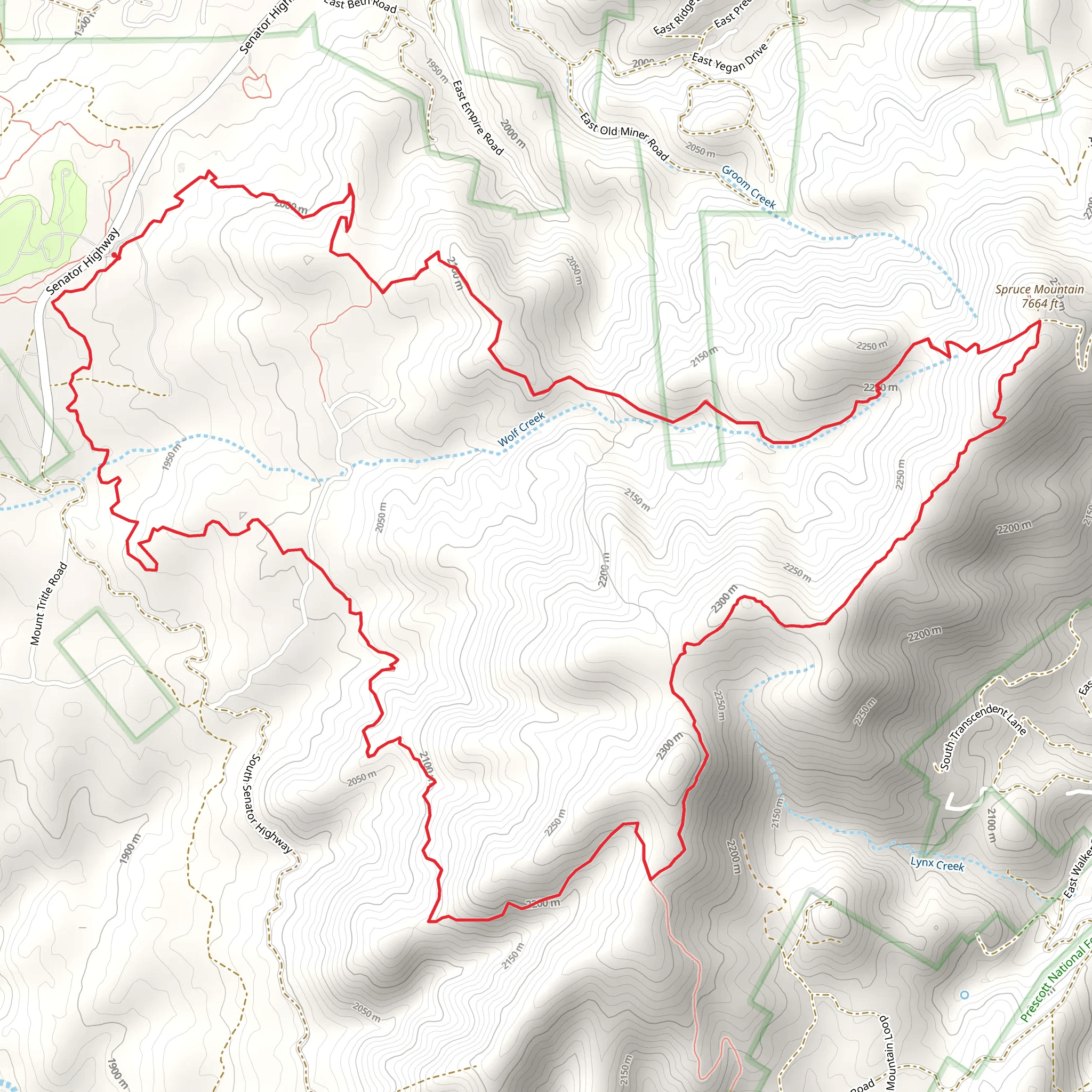 Groom Creek Loop Trail mobile static map