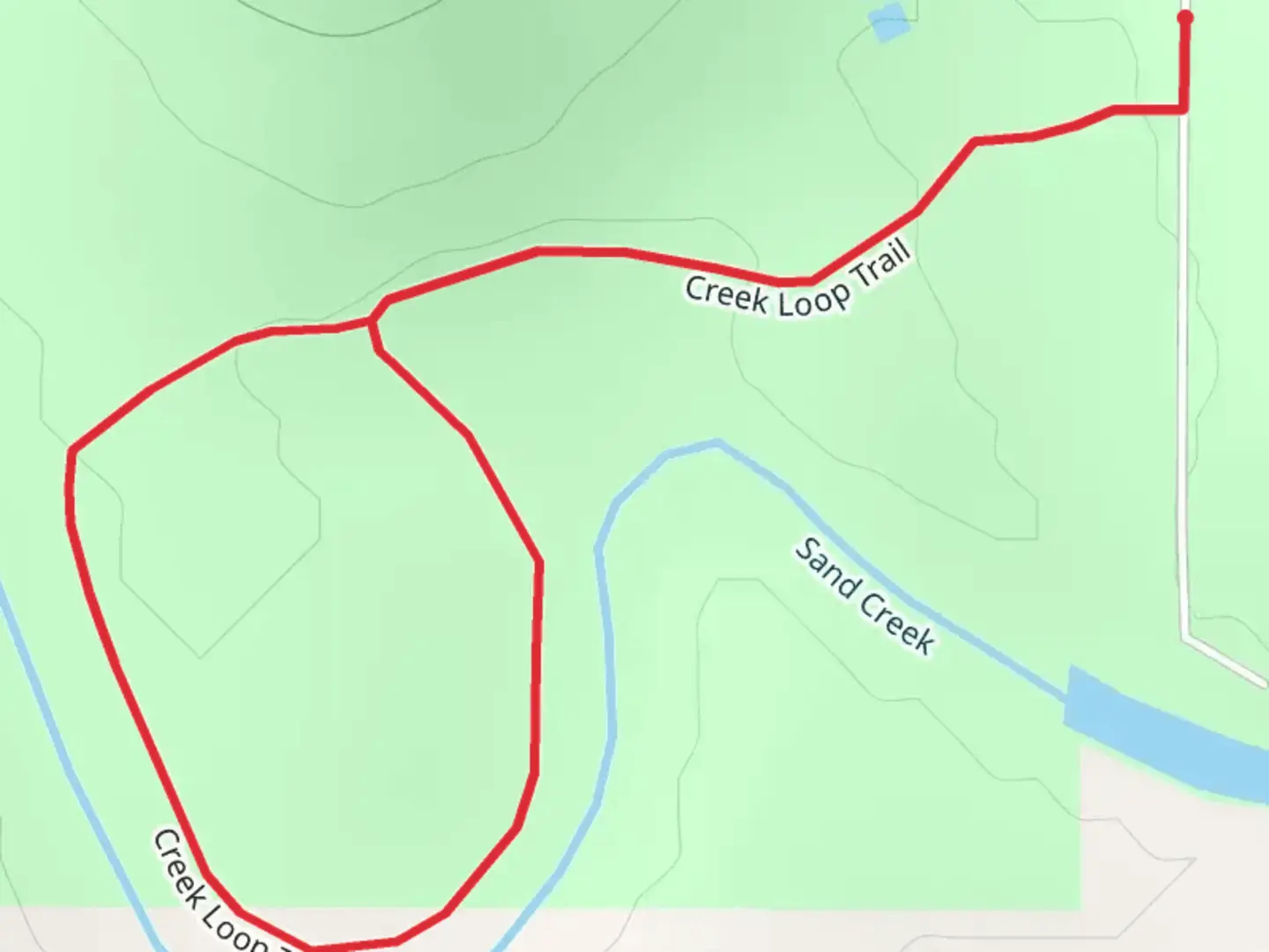 An image depicting the trail Creek Loop Trail and its surrounding area.