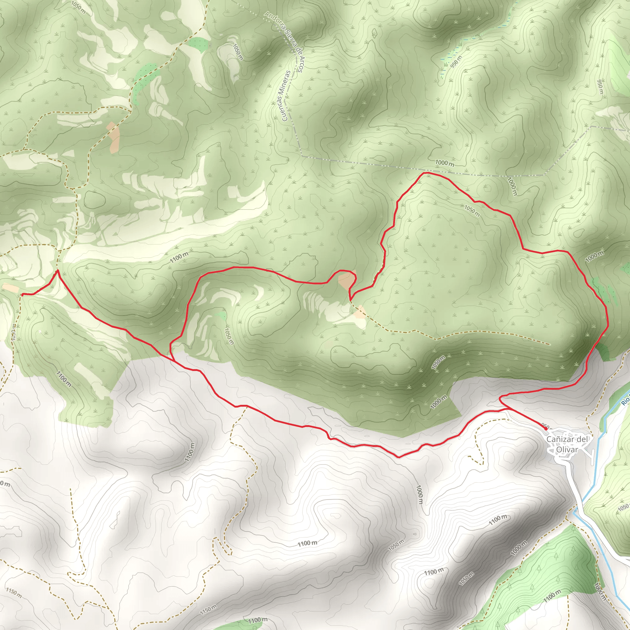 Cañizar del Olivar PR TE 111 mobile static map