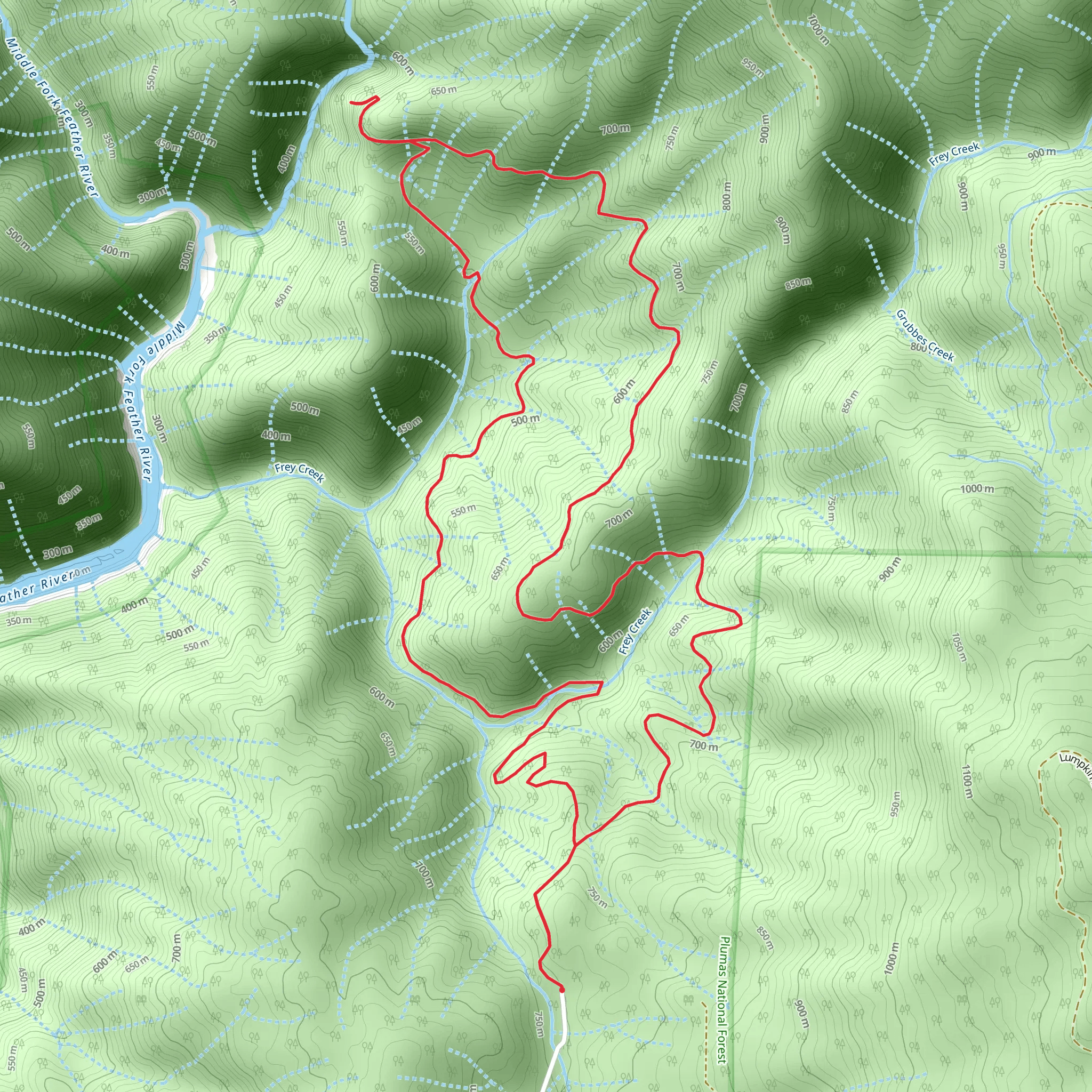 Feather Falls Trail Loop mobile static map