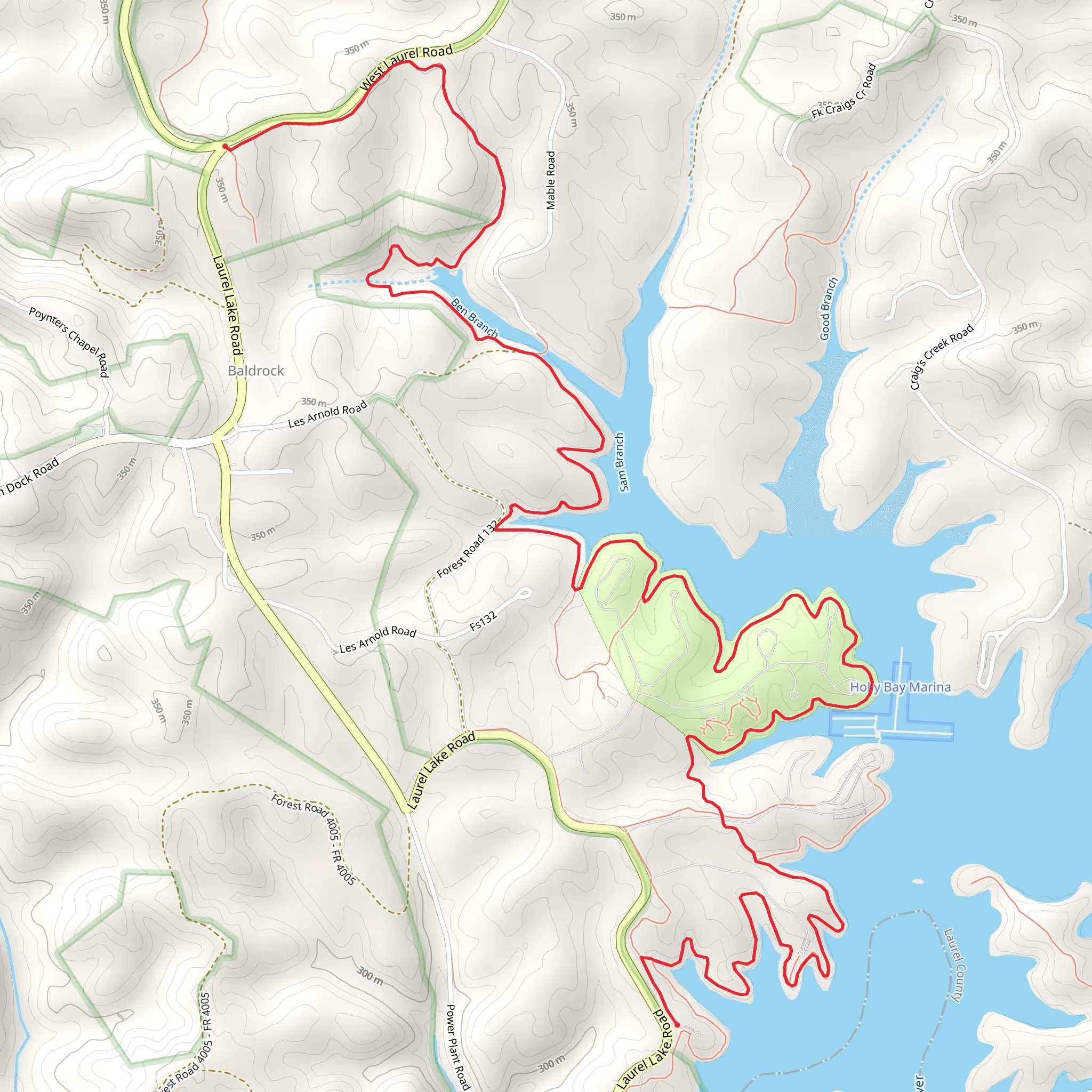 Sheltowee Trace Trail - Holly Bay mobile static map