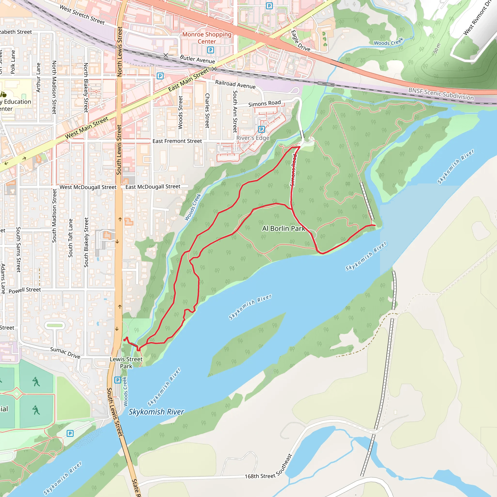 AI Borlin Park Loop mobile static map