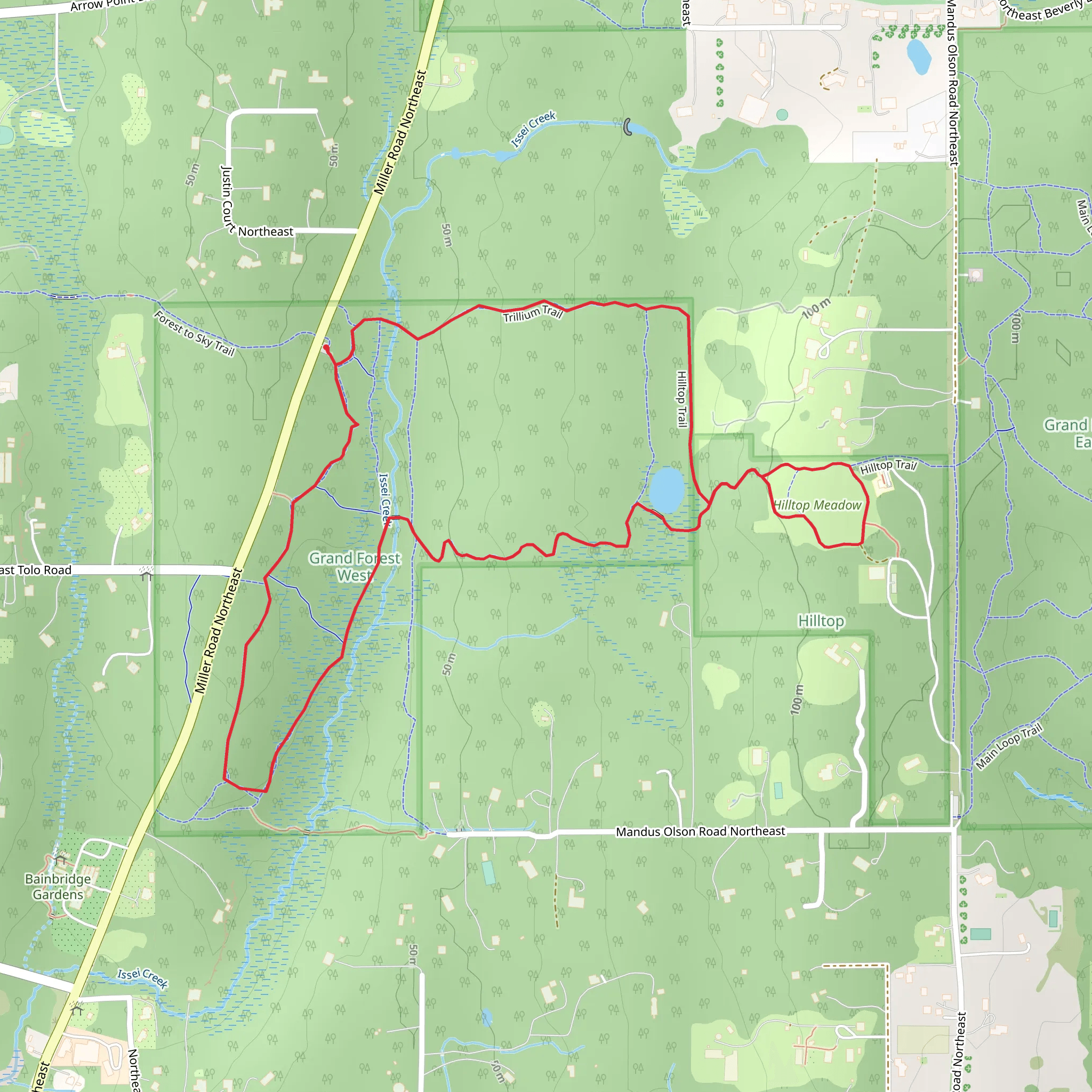Grand Forest West Loop via Trillium Trail mobile static map