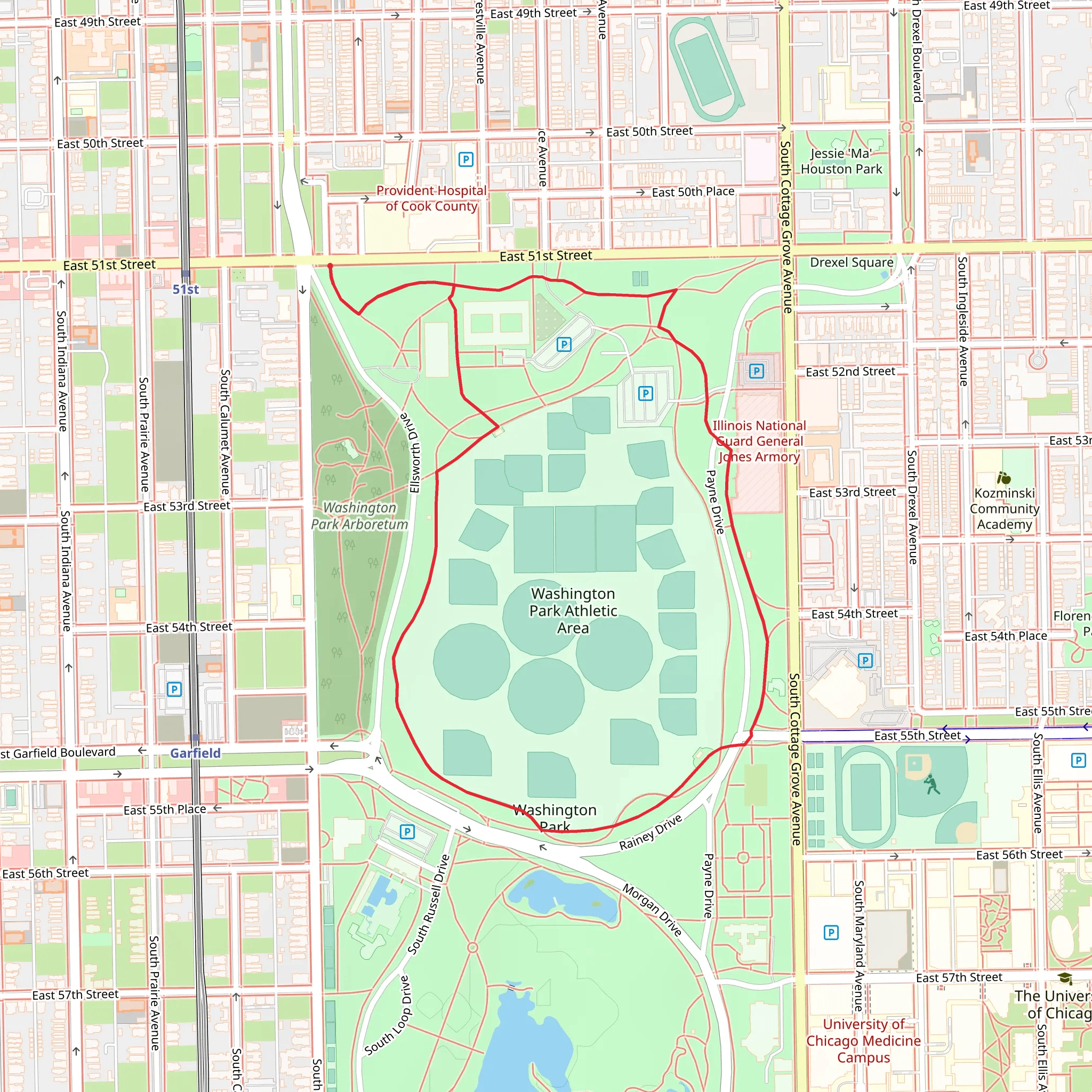 Washington Park Loop mobile static map