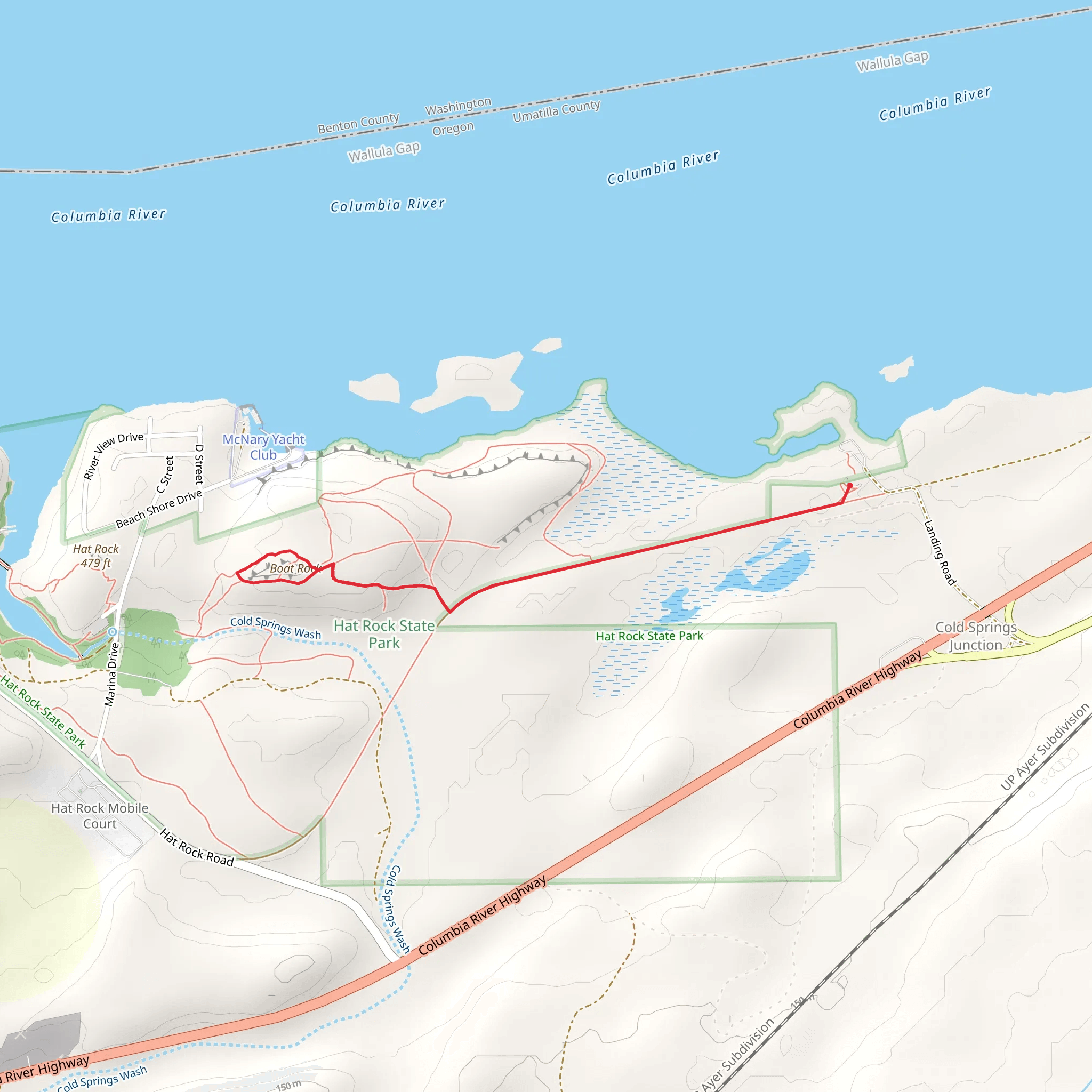 Boat Rock Loop via Lewis and Clark Commemorative Trail mobile static map