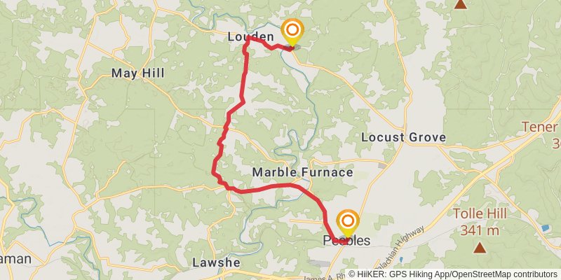 Buckeye Trail stage 52 Map