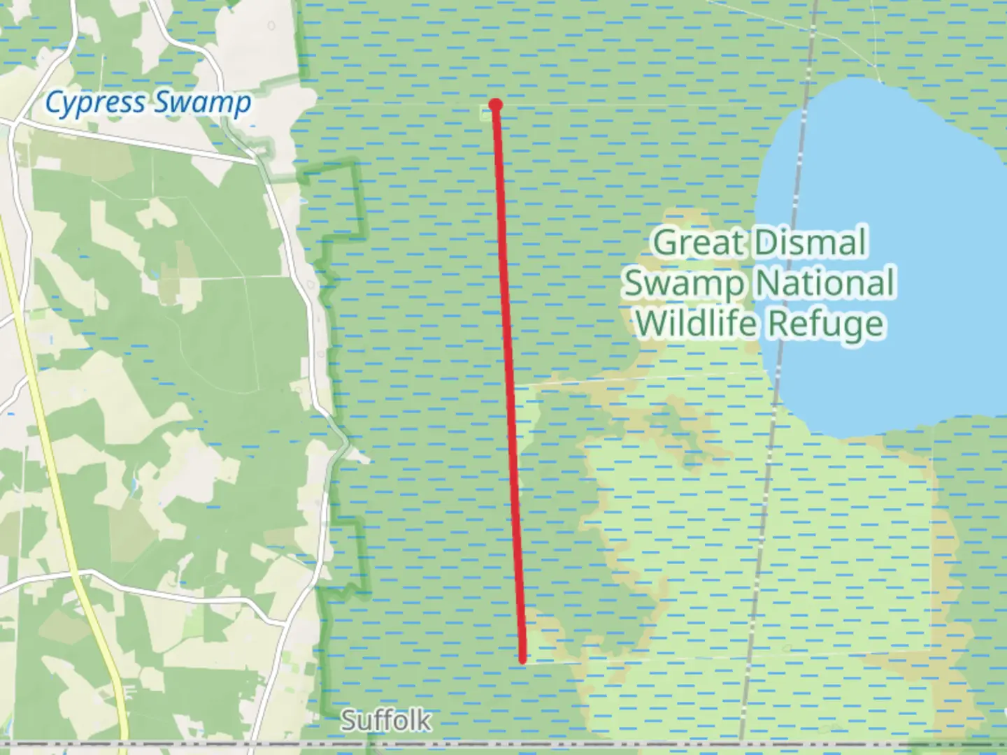 An image depicting the trail West Ditch and its surrounding area.