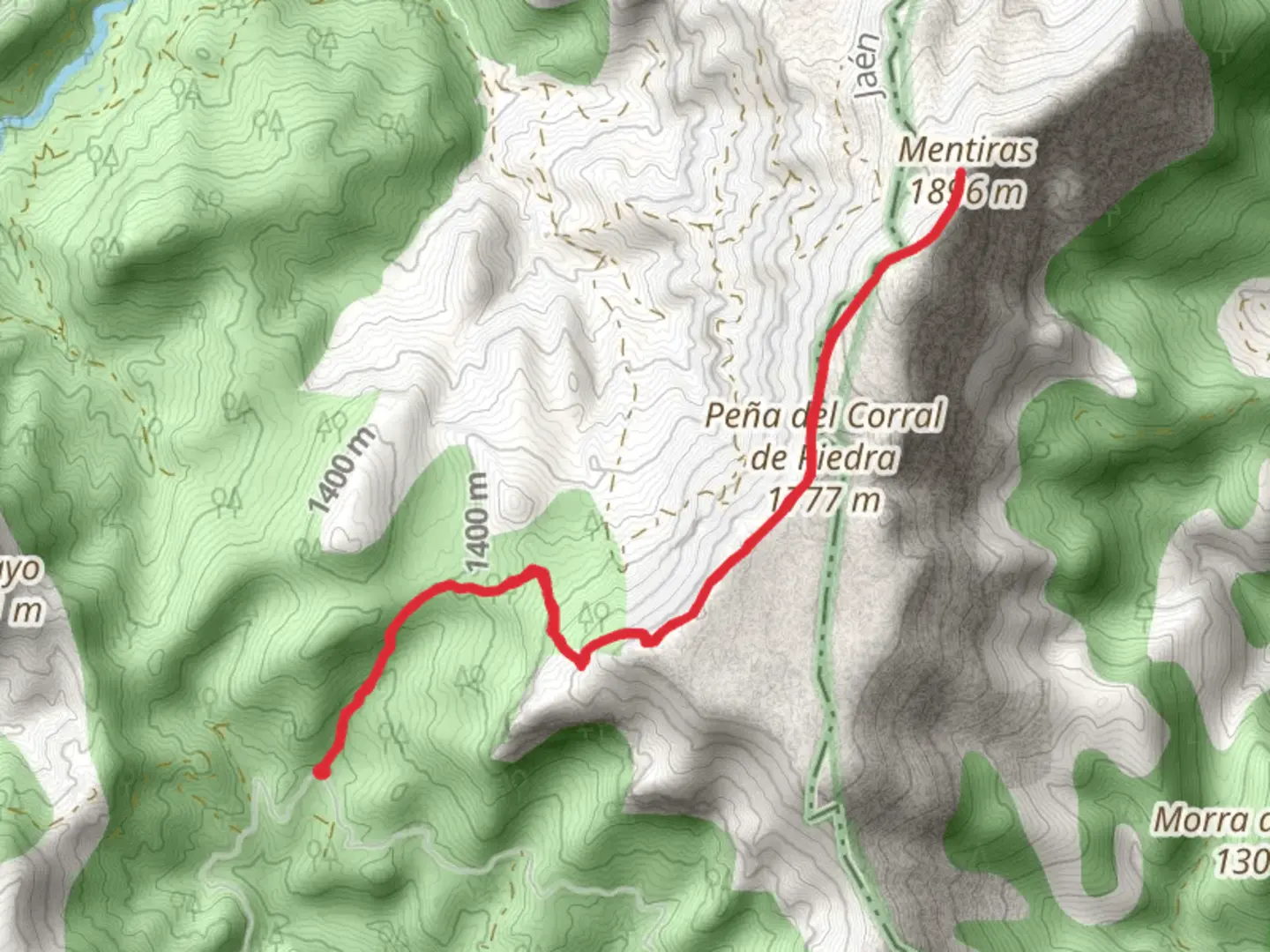 An image depicting the trail Summit of Lies and its surrounding area.