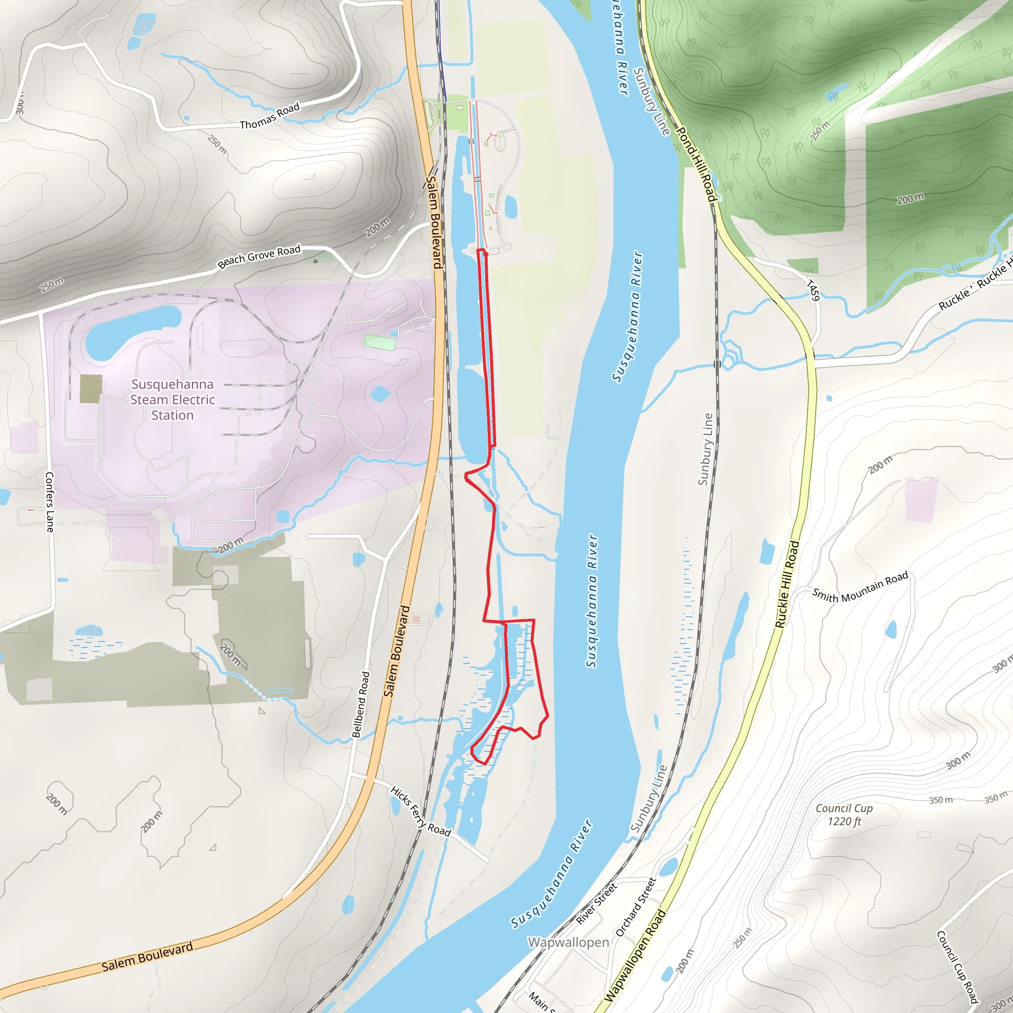 Susquehanna River Path mobile static map