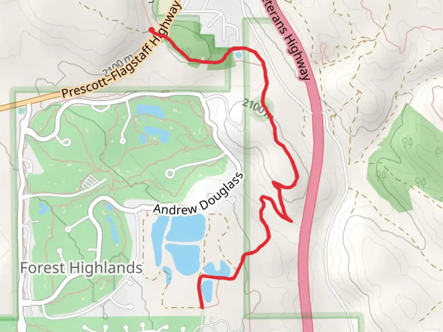 An image depicting the trail Highland and its surrounding area.