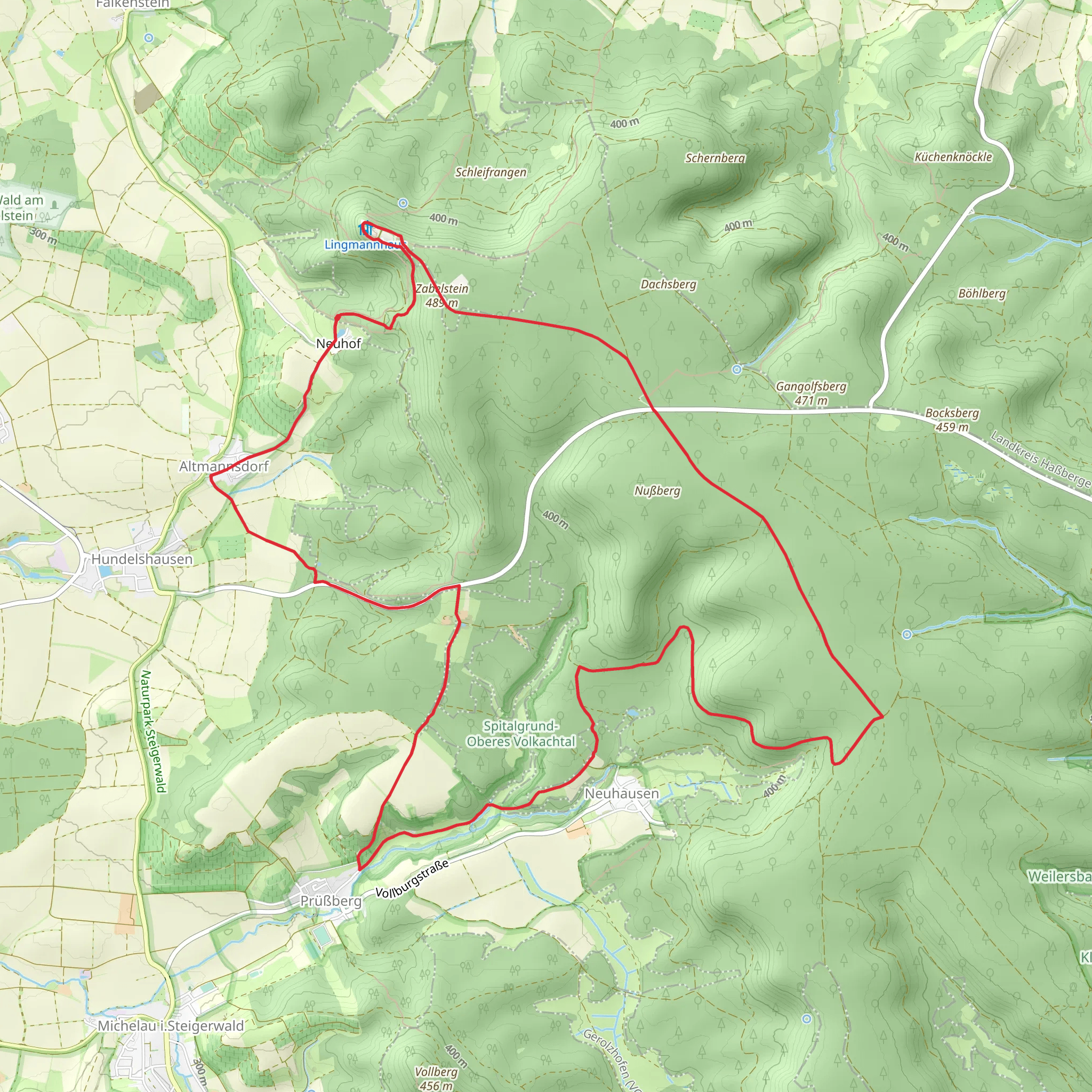 Neuhof Loop via Zablestein mobile static map