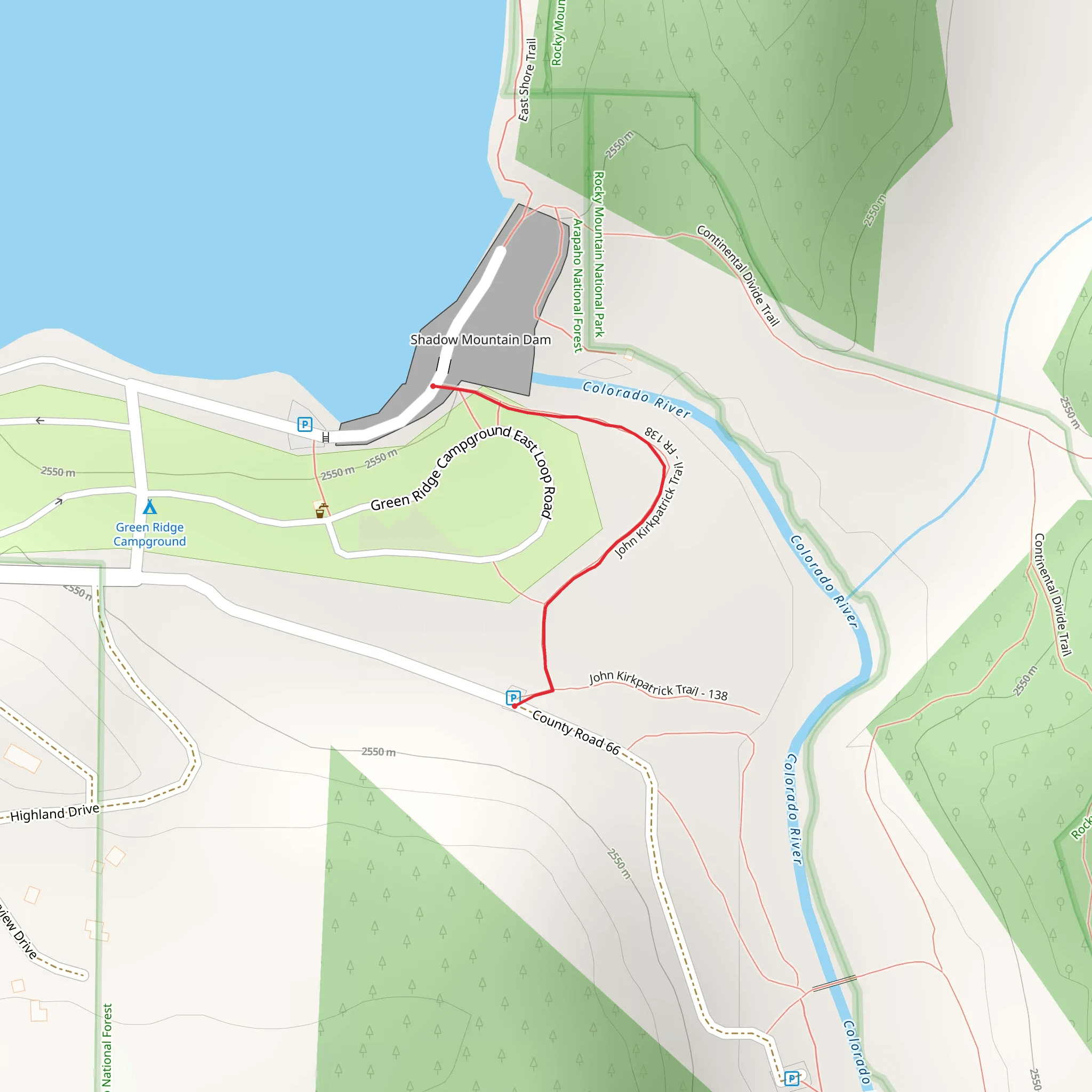 John Kirkpatrick Trail mobile static map
