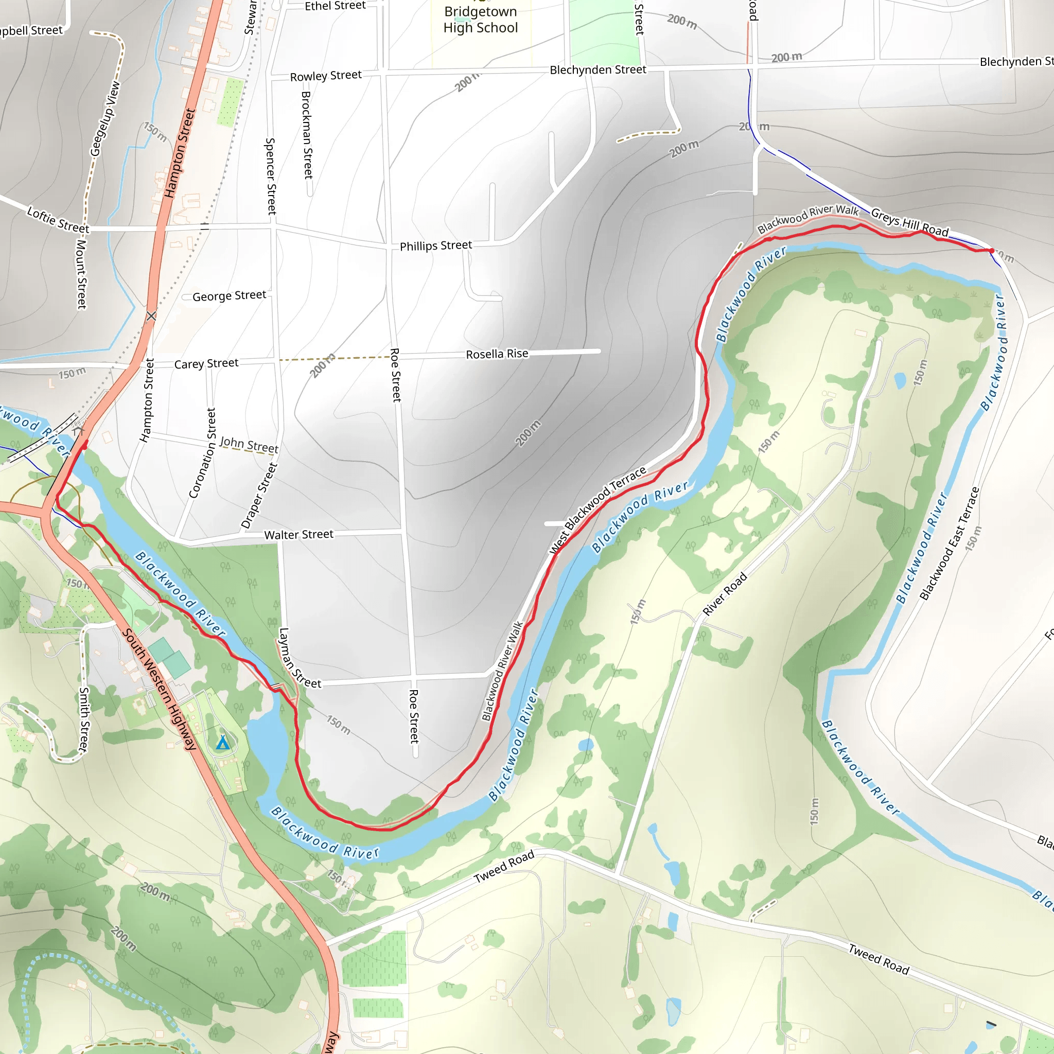 Blackwood River Walk mobile static map