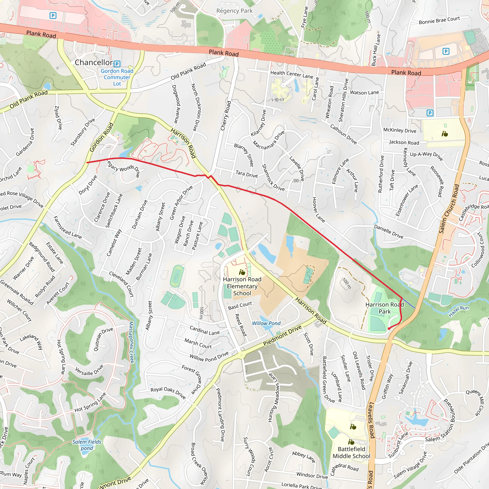 Virginia Central Railway Trail mobile static map
