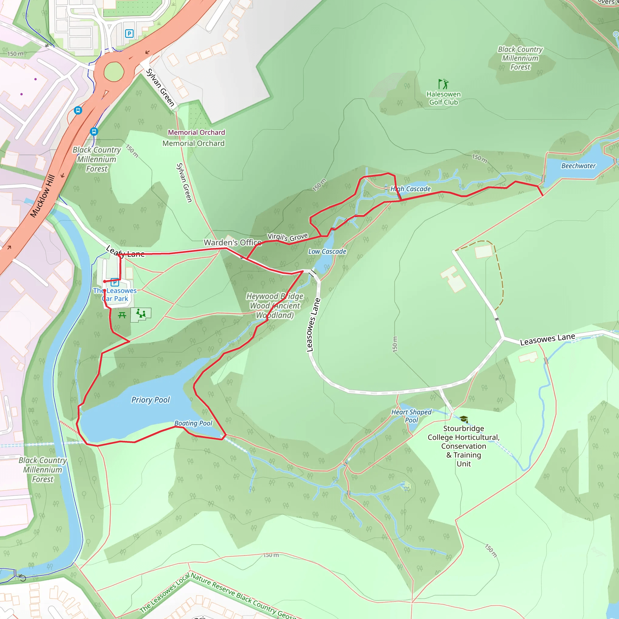 Leasowes Park Loop mobile static map