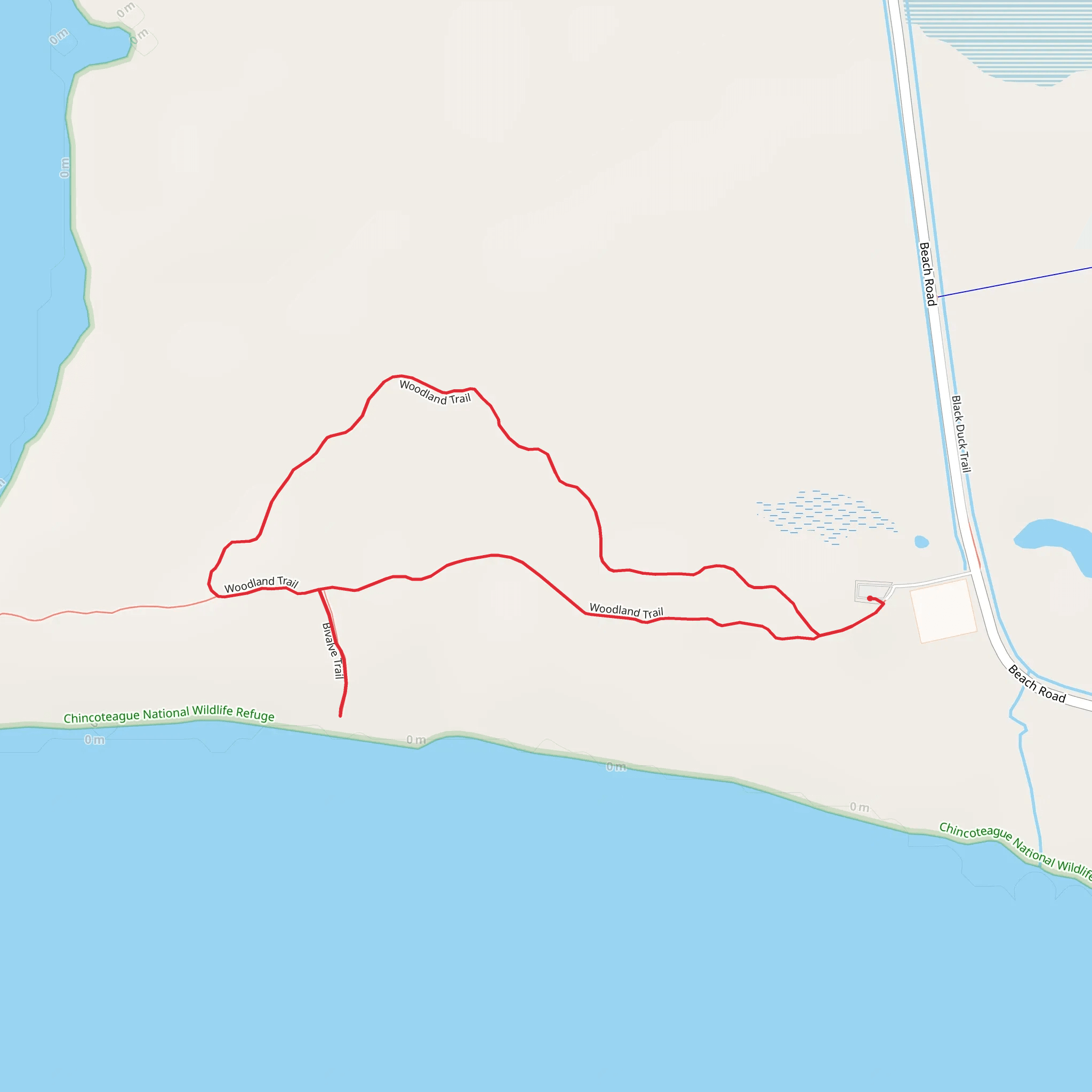 Bivalve and Woodland Loop Trail mobile static map