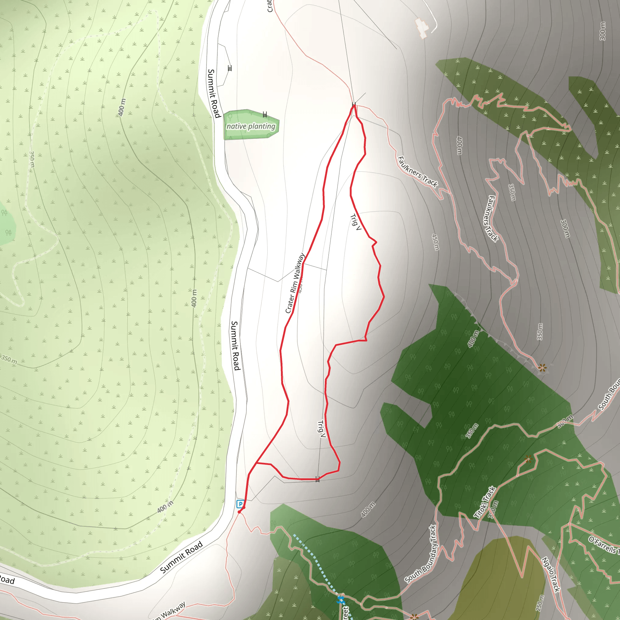 Crater Rim Walkway Short Loop mobile static map